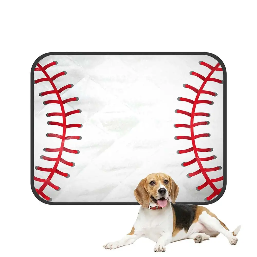 ECZJNT Baseball Ball Texture Pet Dog Cat Bed Pee Pads Mat Cushion Potty Dogsblankets Crate Bed Kennel 14x18 inch