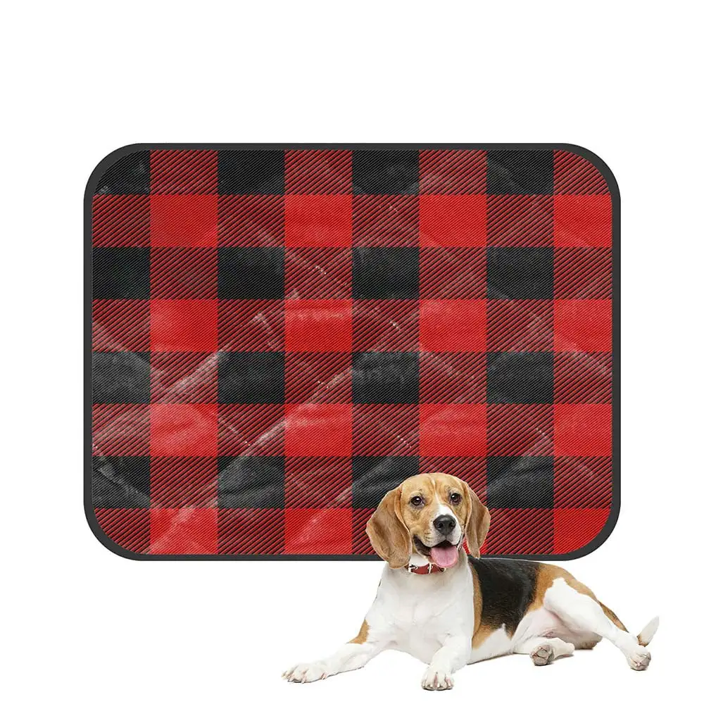 ECZJNT Lumberjack Plaid Pet Dog Cat Bed Pee Pads Mat Cushion Potty Dogsblankets Crate Bed Kennel 14x18 inch