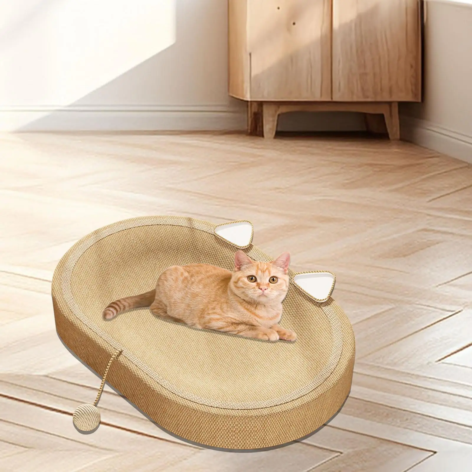 EHJRE Scratching Pad for Indoor Cats Cat Scratcher Lounge Bed Durable Sisal Cat Scratcher for Cats Scratching Kitten Playing Puppy with Ear