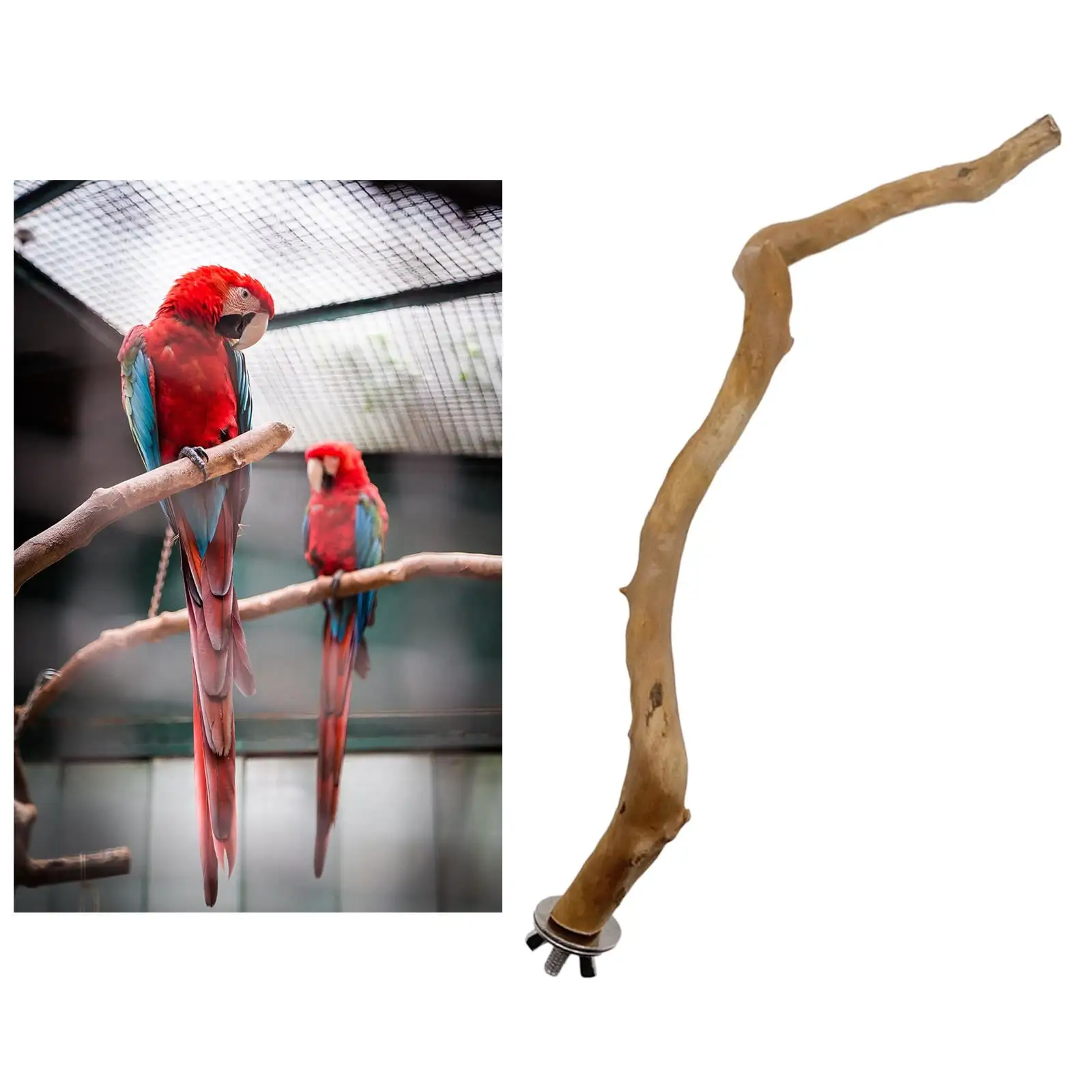 EHJRE Wood Bird Perch Stand Bird Stand Platform Bird Stand Pole Bird Cage Branch Climbing Playing for Cockatiels Lovebirds Budgies Bended