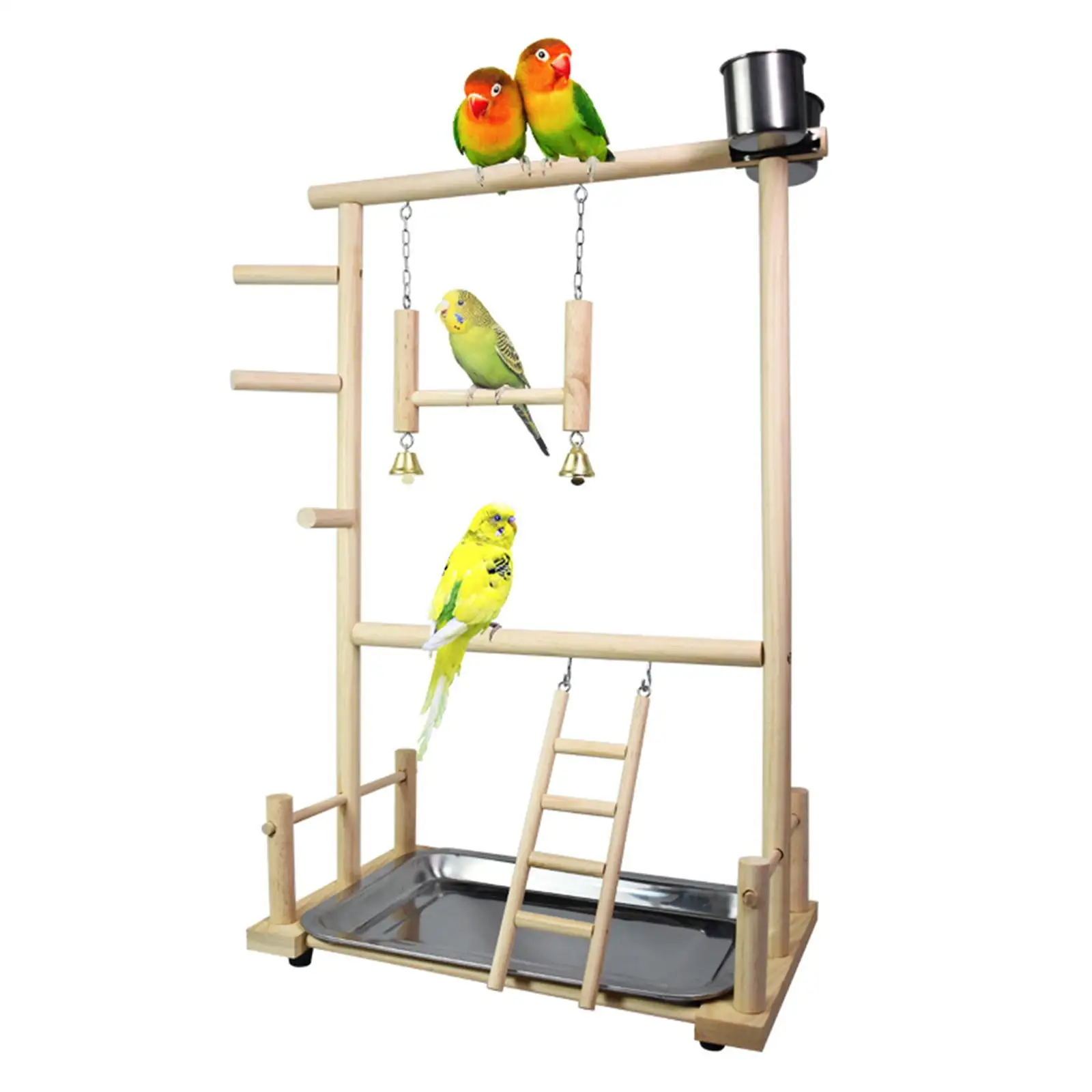 EIALIVE Parrots Play Score Bird Playground Wooden P^Erch Gym Stand Playpen Ladder With Toy Exercise Playgym