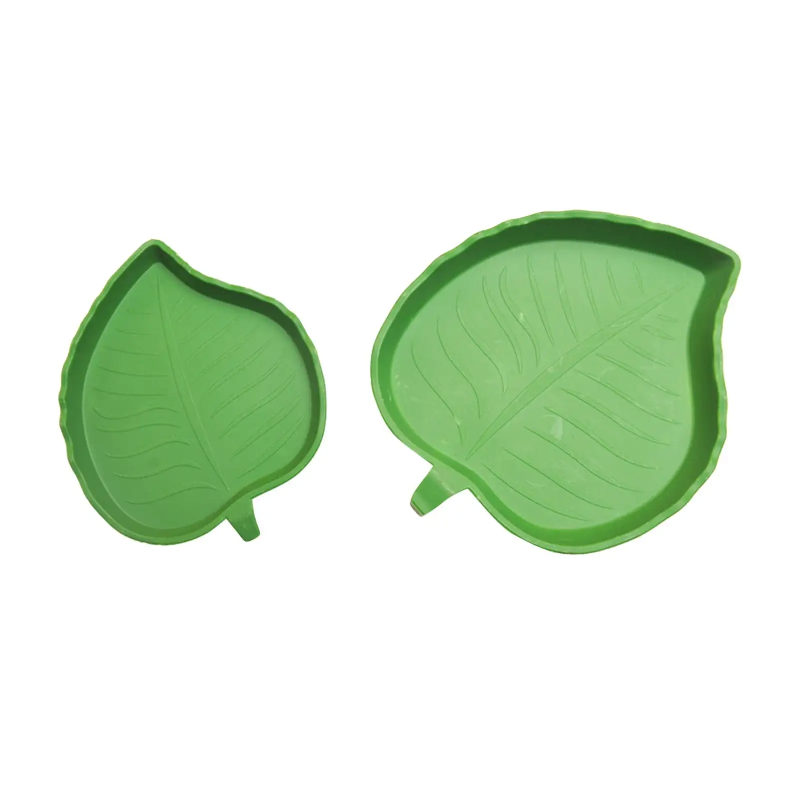 EIALIVE Reptile Water Bowl 2Pcs Leaf Shaped Dish Turtle Corn Reptile Pet Drinking And Eating Feeding Dish (2 Sizes)