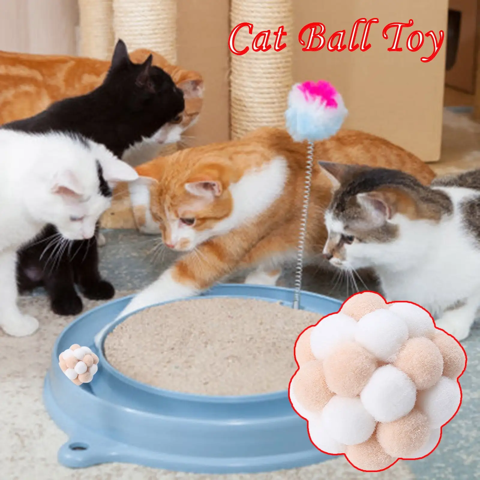 ESSSUT Toys Under $5 Funny Cat Toy Stretch Ball Juguetes Cats Creative Colorful Interactive Pussy Toy