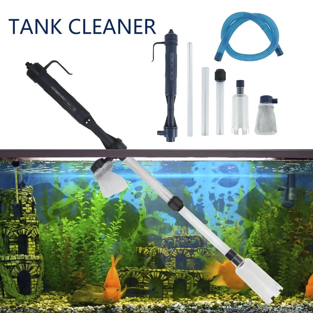 EUWBSSR Electric Aquarium Gravel Cleaner Fish Tank Vacuum Gravel Cleaner.Water Changer with Air-Pressing Button Water Hose Controller for Sand Washing Feces