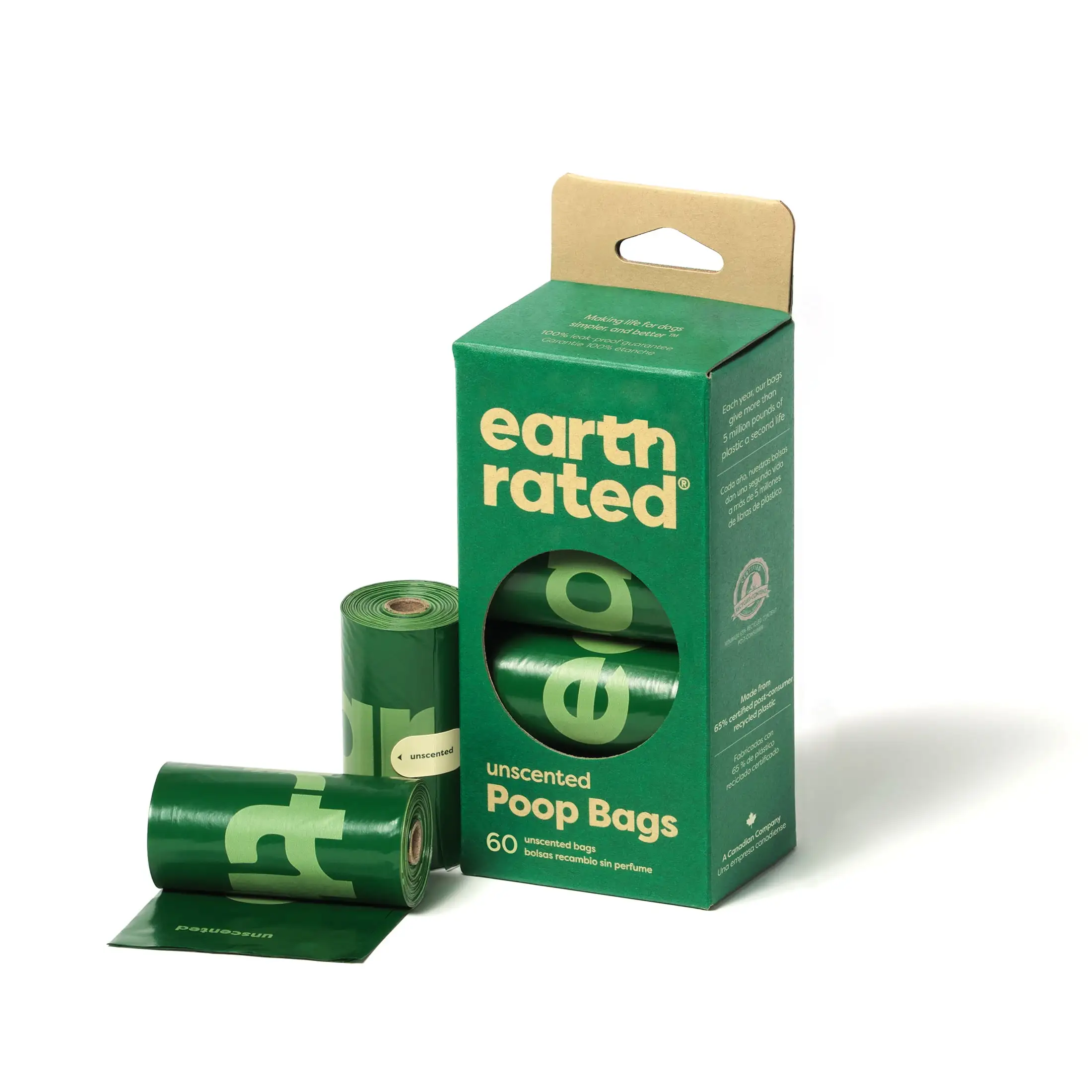 Earth Rated Dog Poop Bags. Ultra Thick. and Leak Proof Dog Waste Bags. Unscented. 60 Count