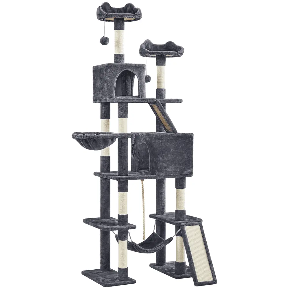 Easyfashion 82.5inch Multi Level Cat Tree. Dark Gray