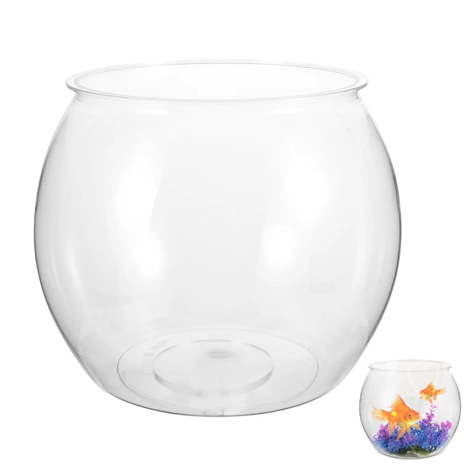 Eease Fish Bowl Plastic Fish Tank Micro Landscape Container Clear Plastic Fish Bowl