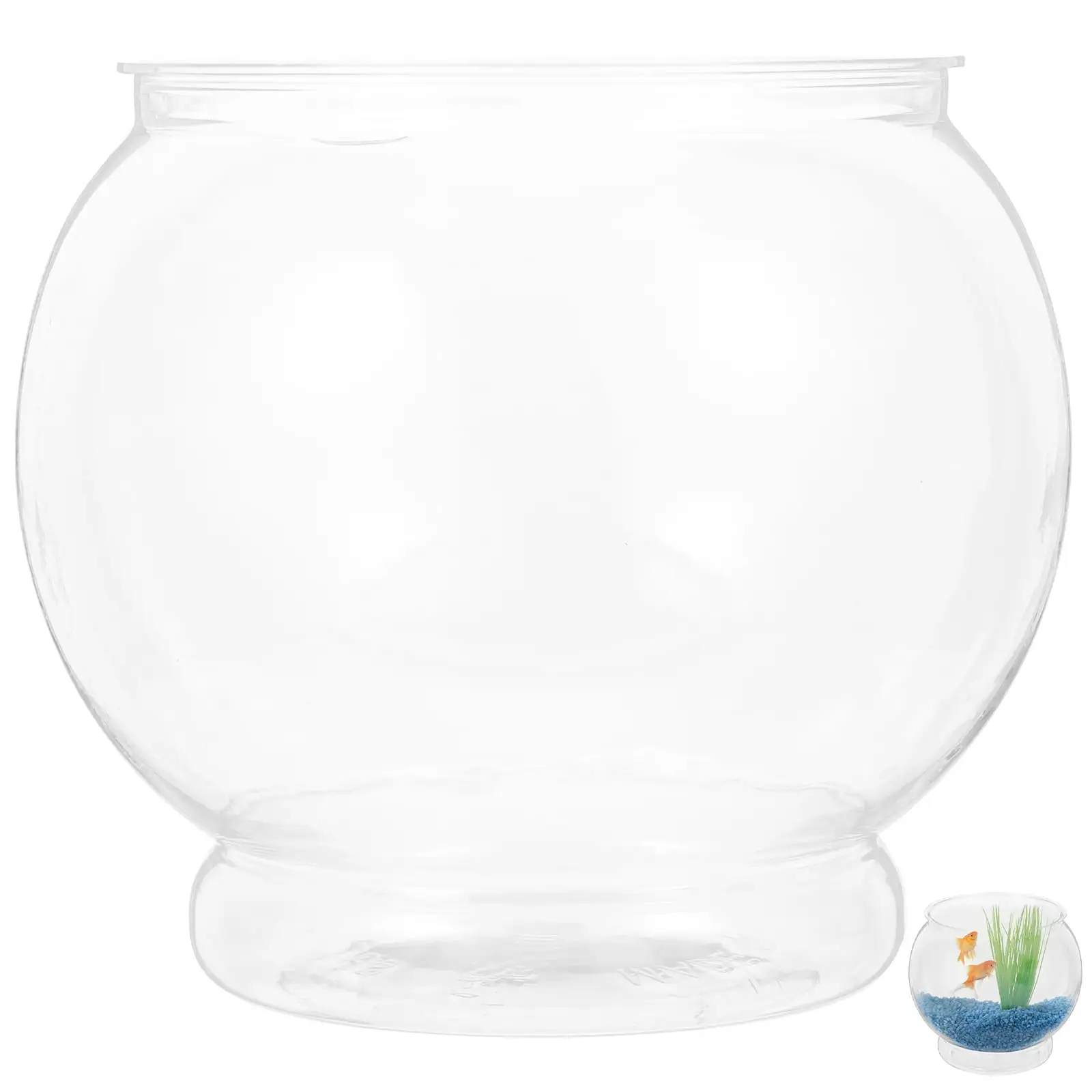 Eease Plastic Fish Bowl Small Fish Tank Desktop Fish Tank Clear Round Fish Bowl Golden Fish Tank