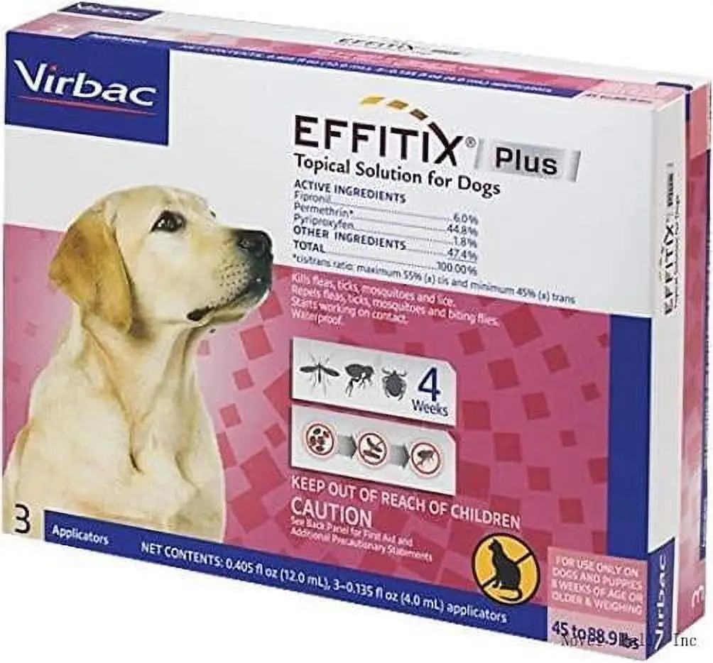 Effitix Plus Topical For Large Dogs 45 To 88.9 Lbs 3 Doses