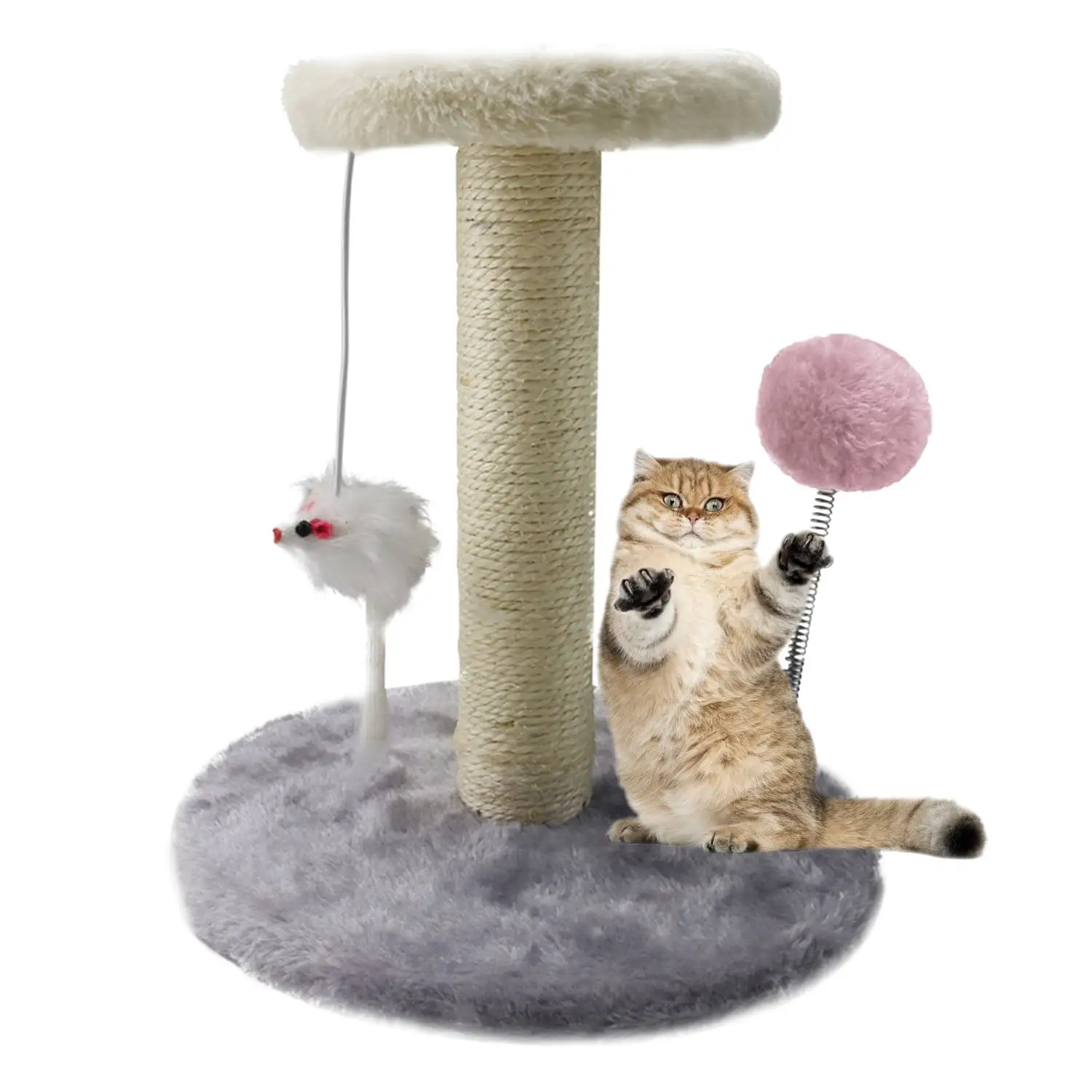 Elegant Choise Cat Tree Scratcher Towers Toys with Ball Scratching Post 11. Gray