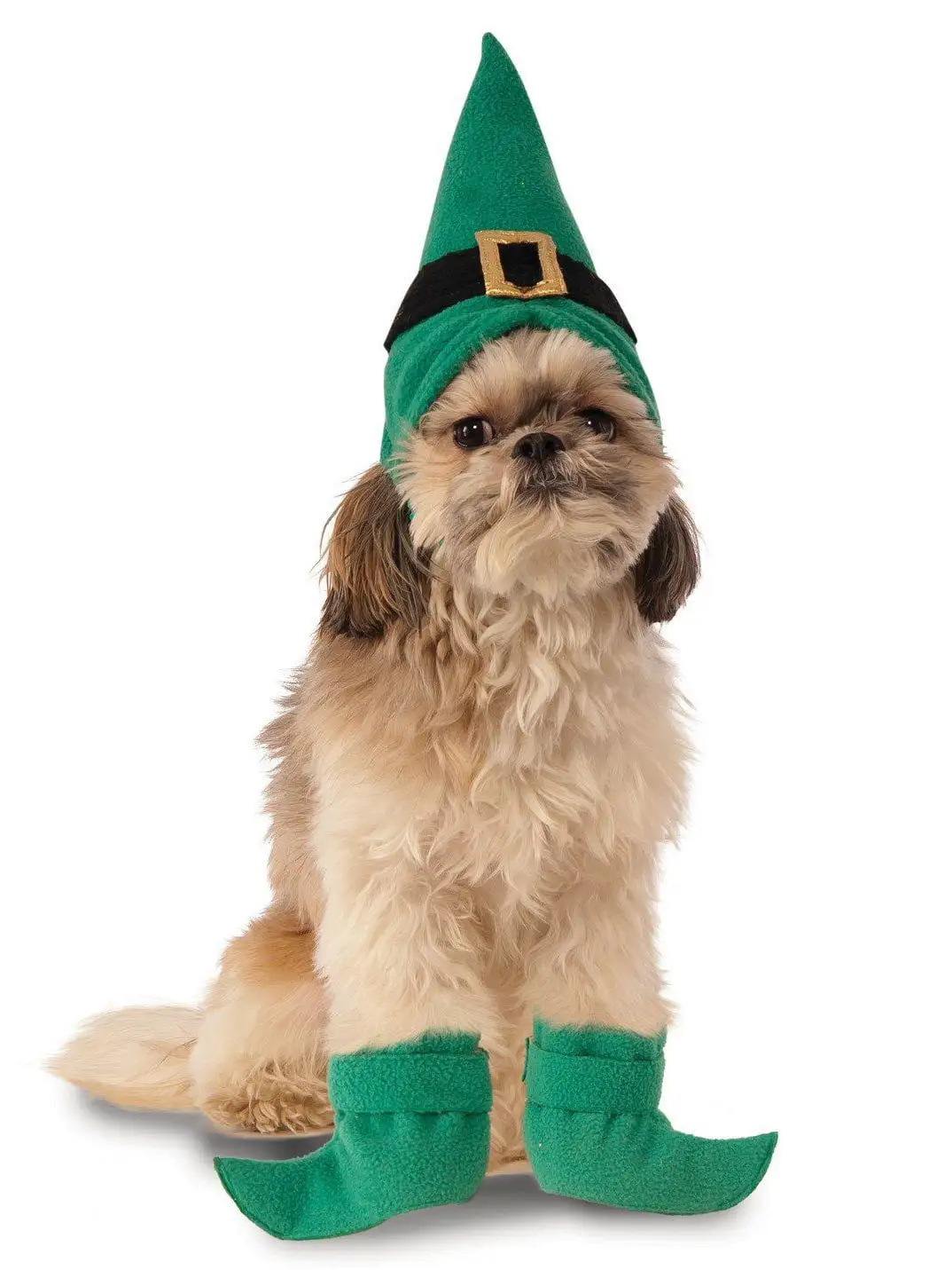 Elf Hat w/ Boot Cuffs Dog Costume: S/M