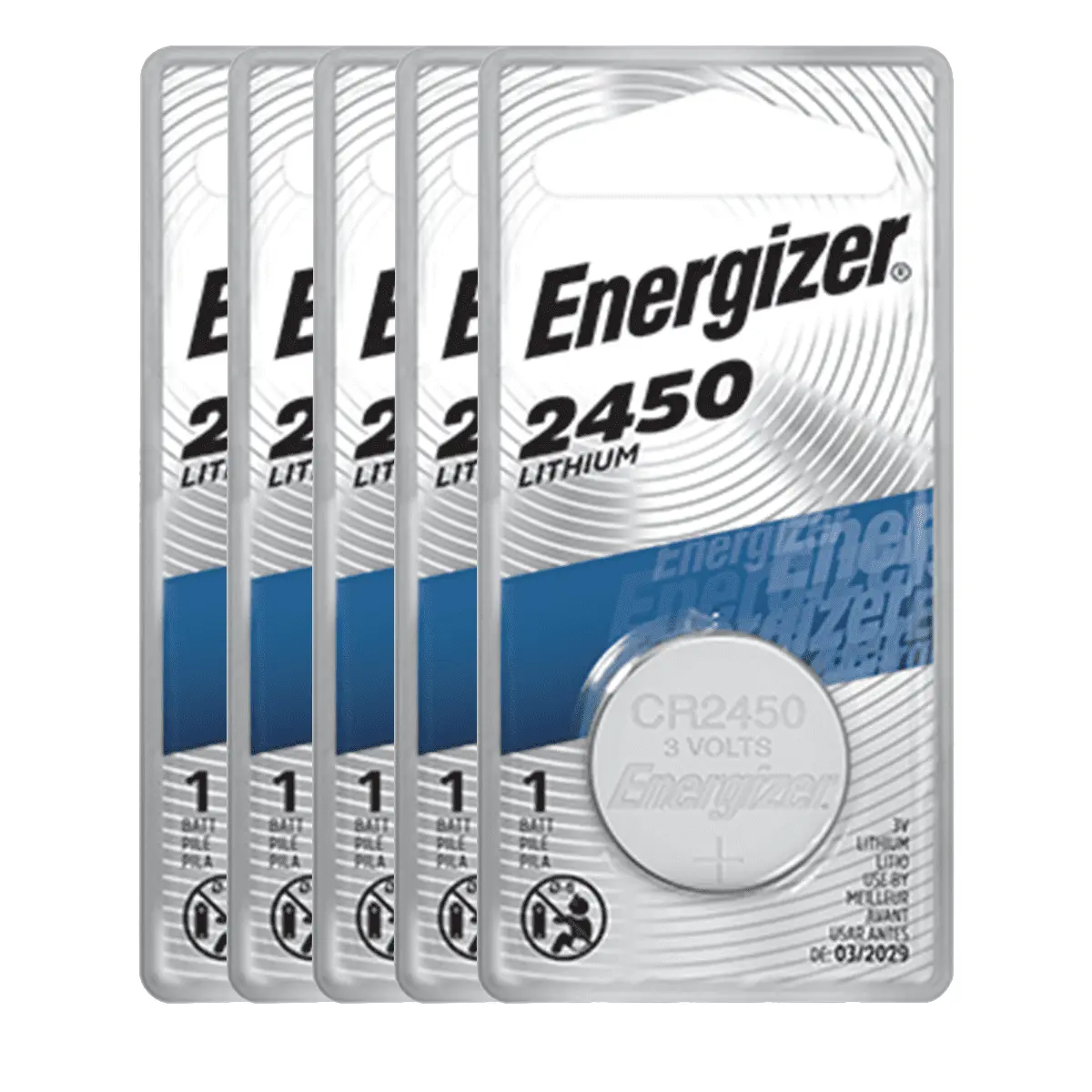 Energizer CR2450 3V Lithium Coin Cell Battery (5 Count)