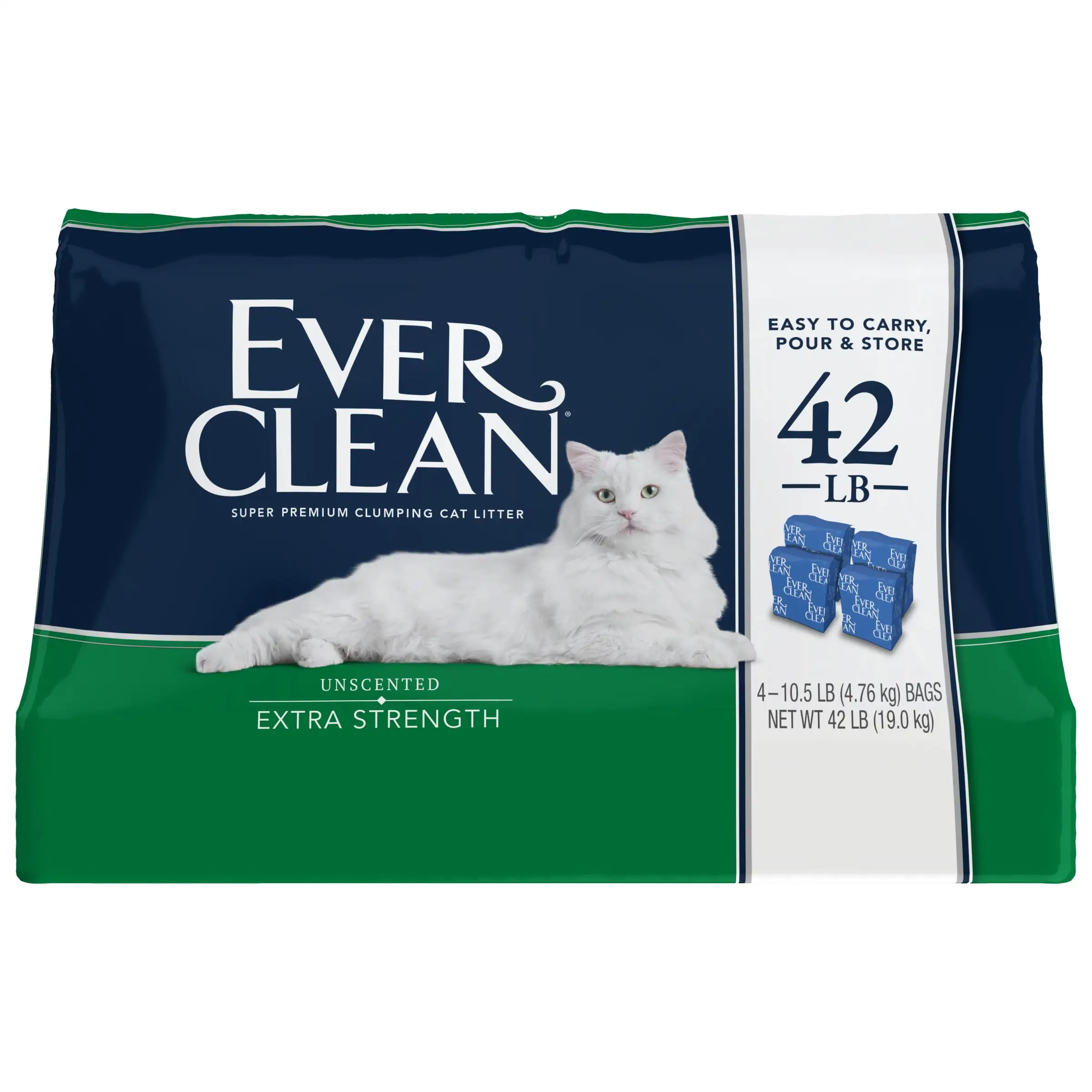 Ever Clean Extra Strength Clumping Cat Litter. Unscented. 42 Pounds