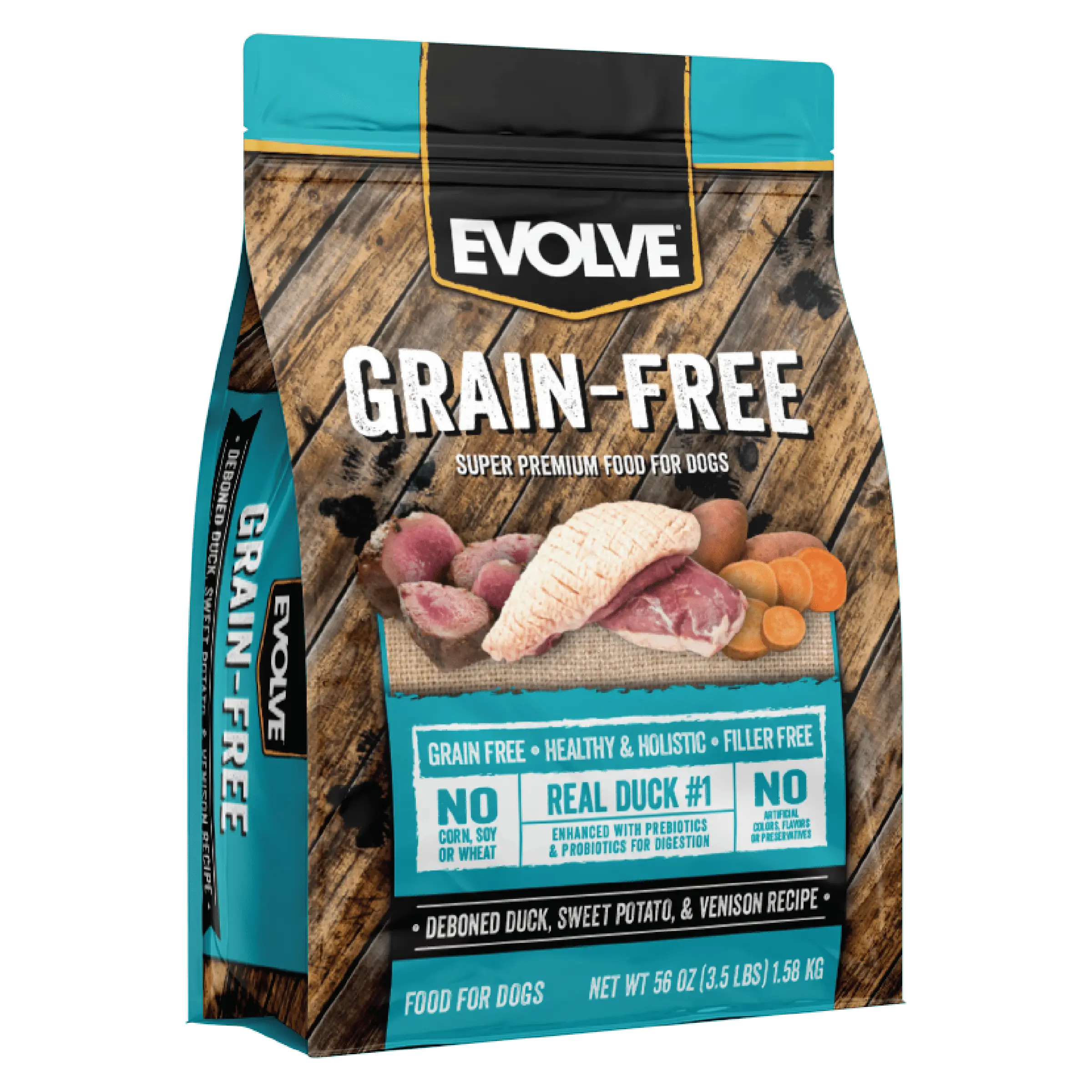 Evolve Grain Free Duck. Sweet Potato & Venison Recipe Dry Dog Food