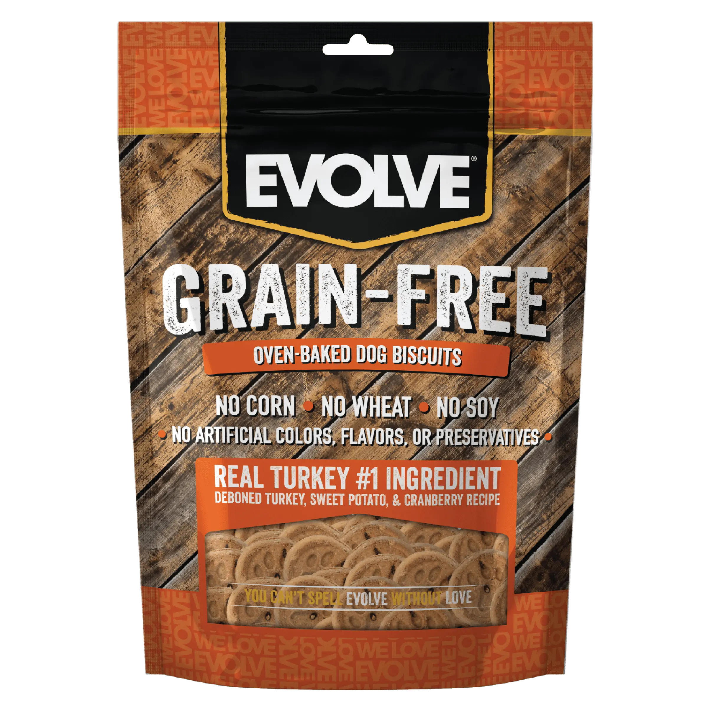 Evolve Grain Free Oven Baked Dog Biscuits Turkey Biscuit Dog Treats