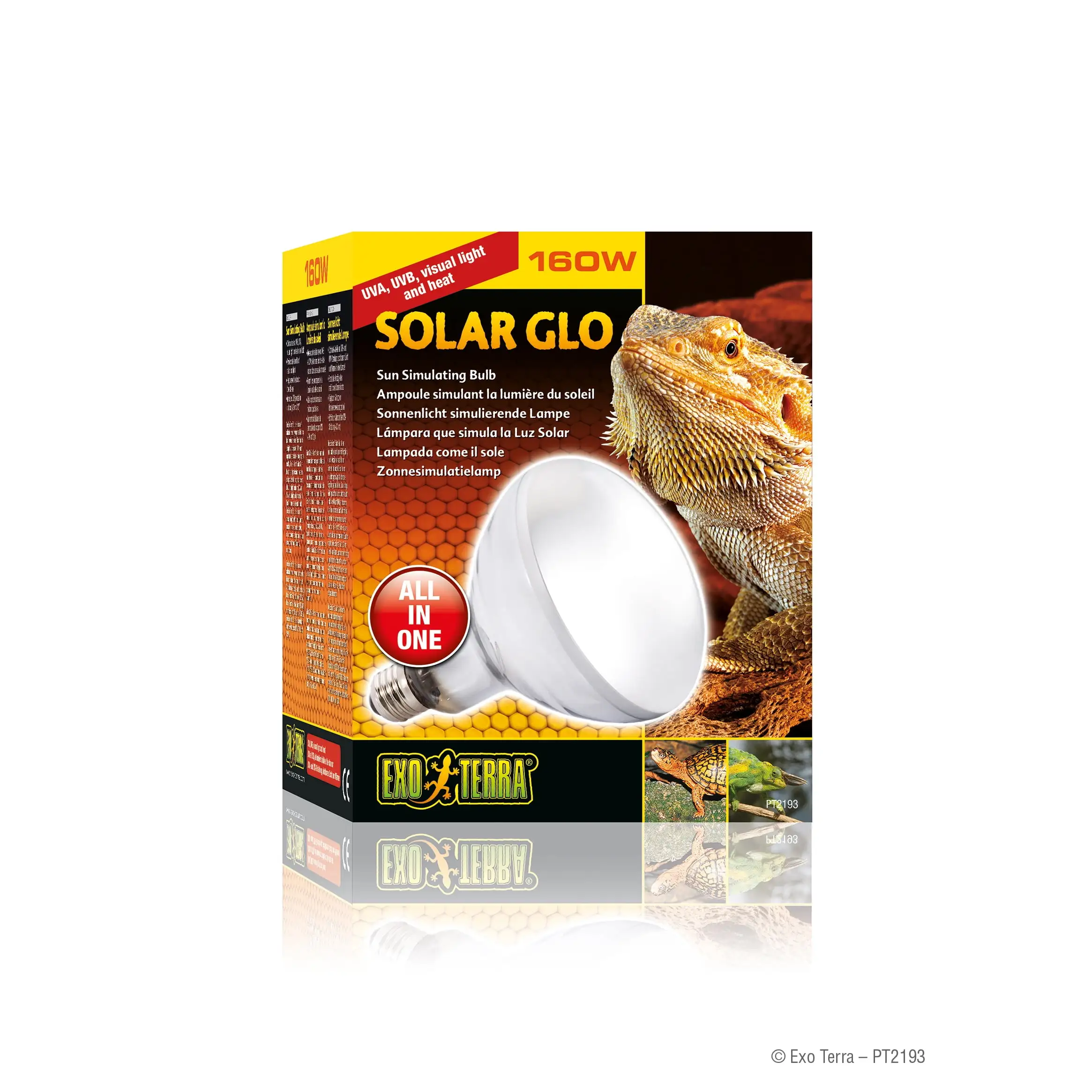 Exo Terra Solar-Glo High Intensity Self-Ballasted Uv/Heat Mercury Vapor Lamp. 160-Watt