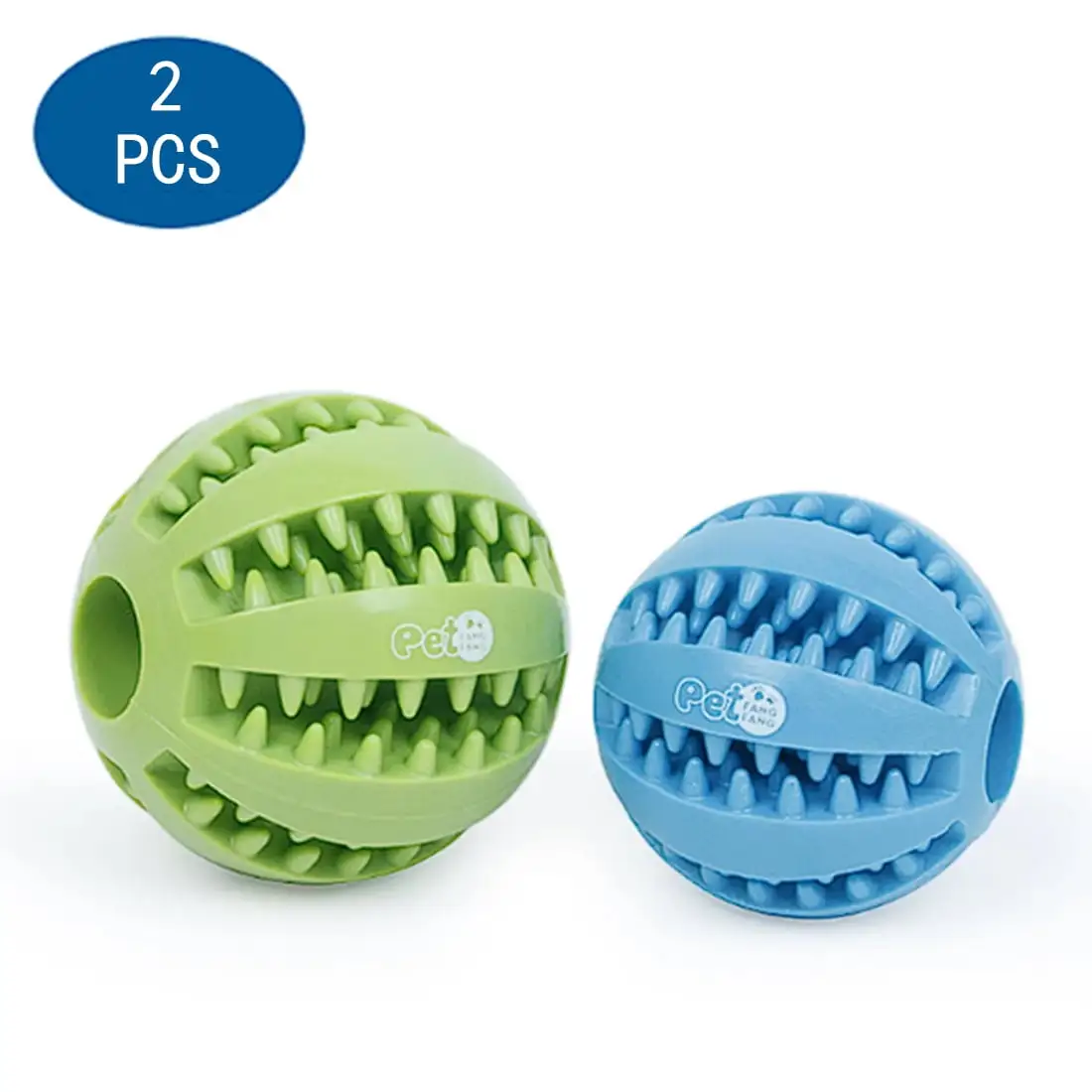 FANGANG Dog Puzzle Teething Toys Balls 2pack Interactive Rubber Small Dog Treat Dispensing Ball Medium Breed Dog Aggressive Chewer Enrichment Toys for Boredom and Brain Stimulating Game