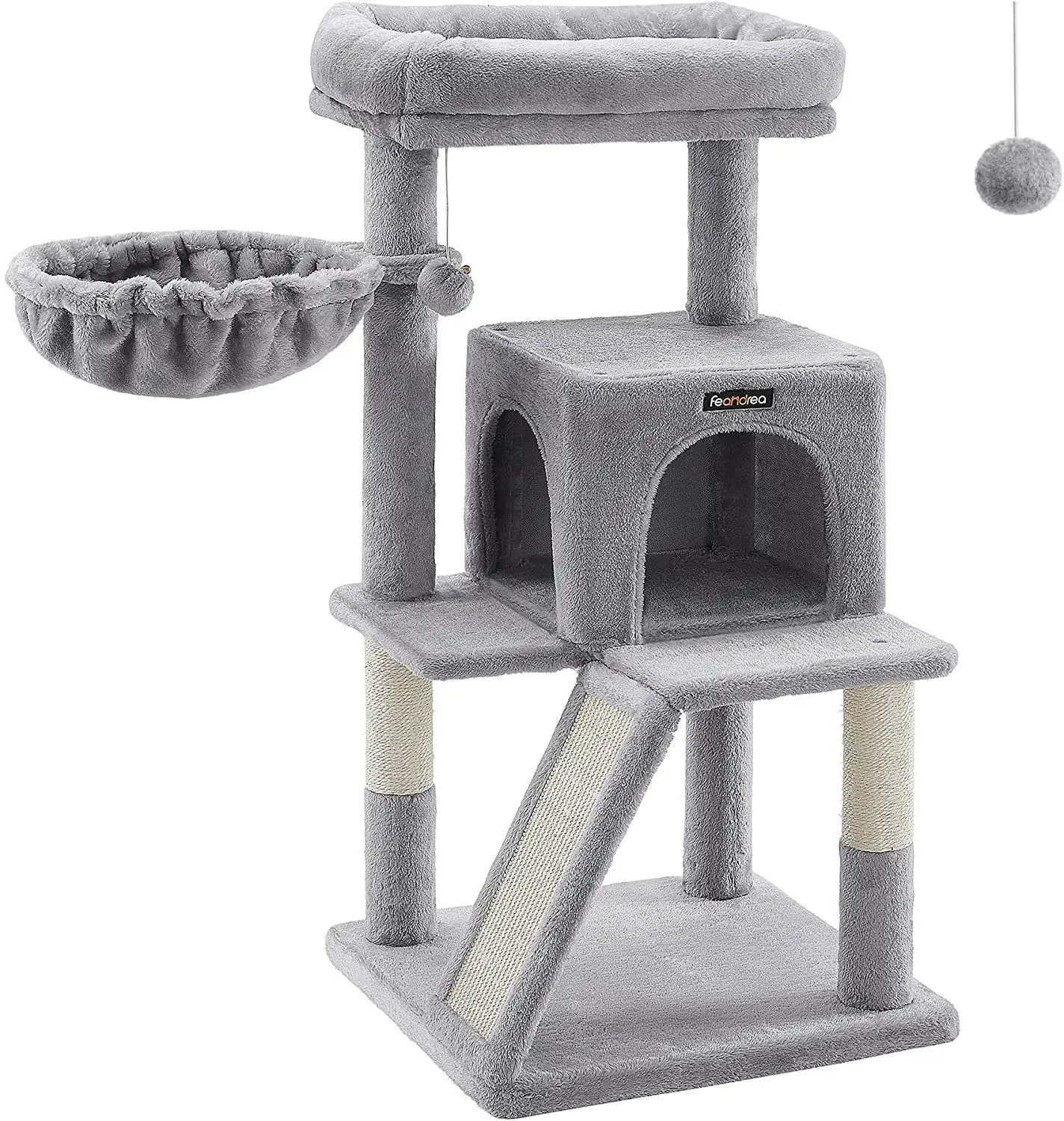 FEANDREA 37.8-Inch Cat Tree Cat Condo Small Cat Tower with Widened Perch for Large Cats Indoor