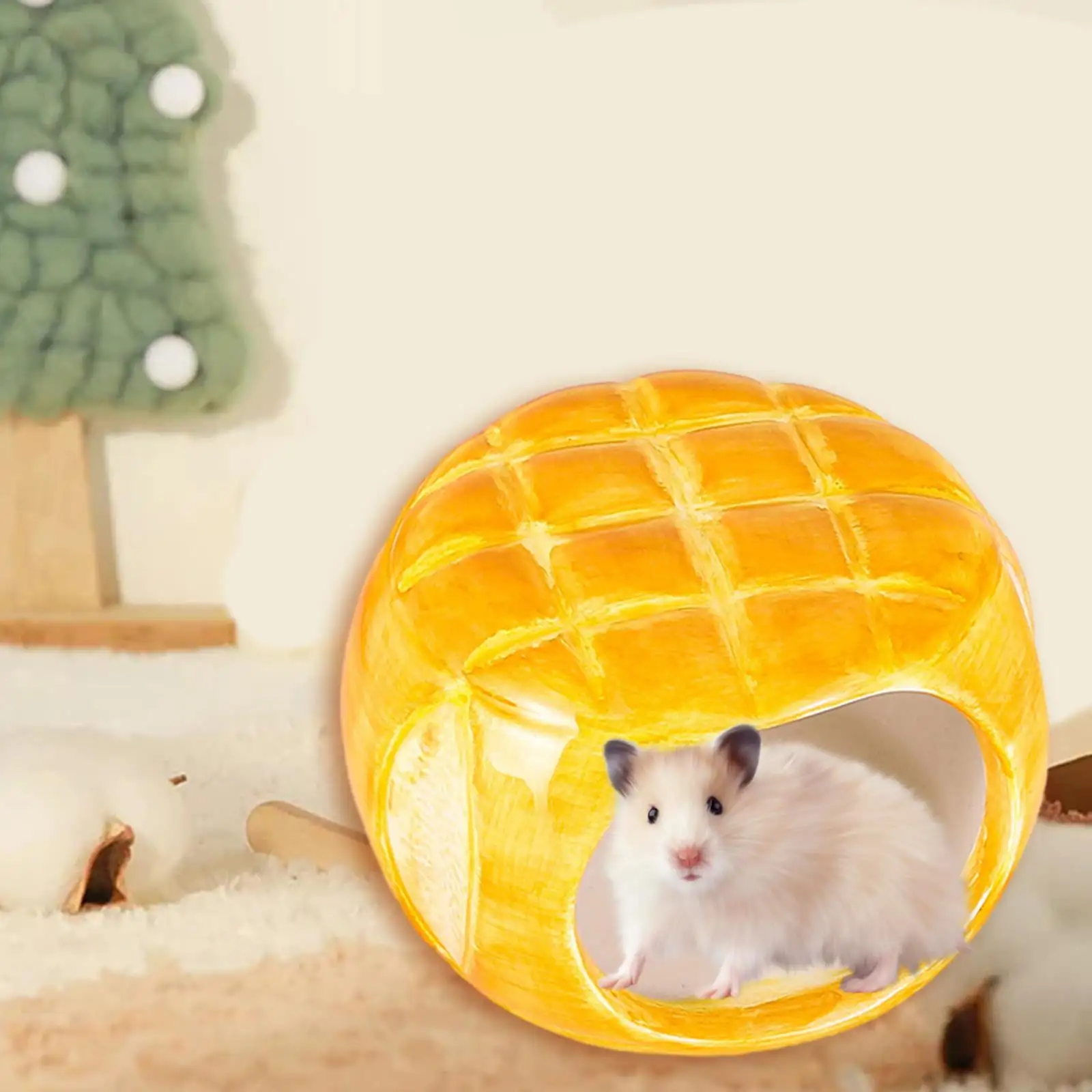 FITYLE Ceramic Hamster Cage Chinchilla Nest Hamster Cage Accessories Summer Hamster House Hideout Hideout Nest for Small Pet Hamster Hamburger