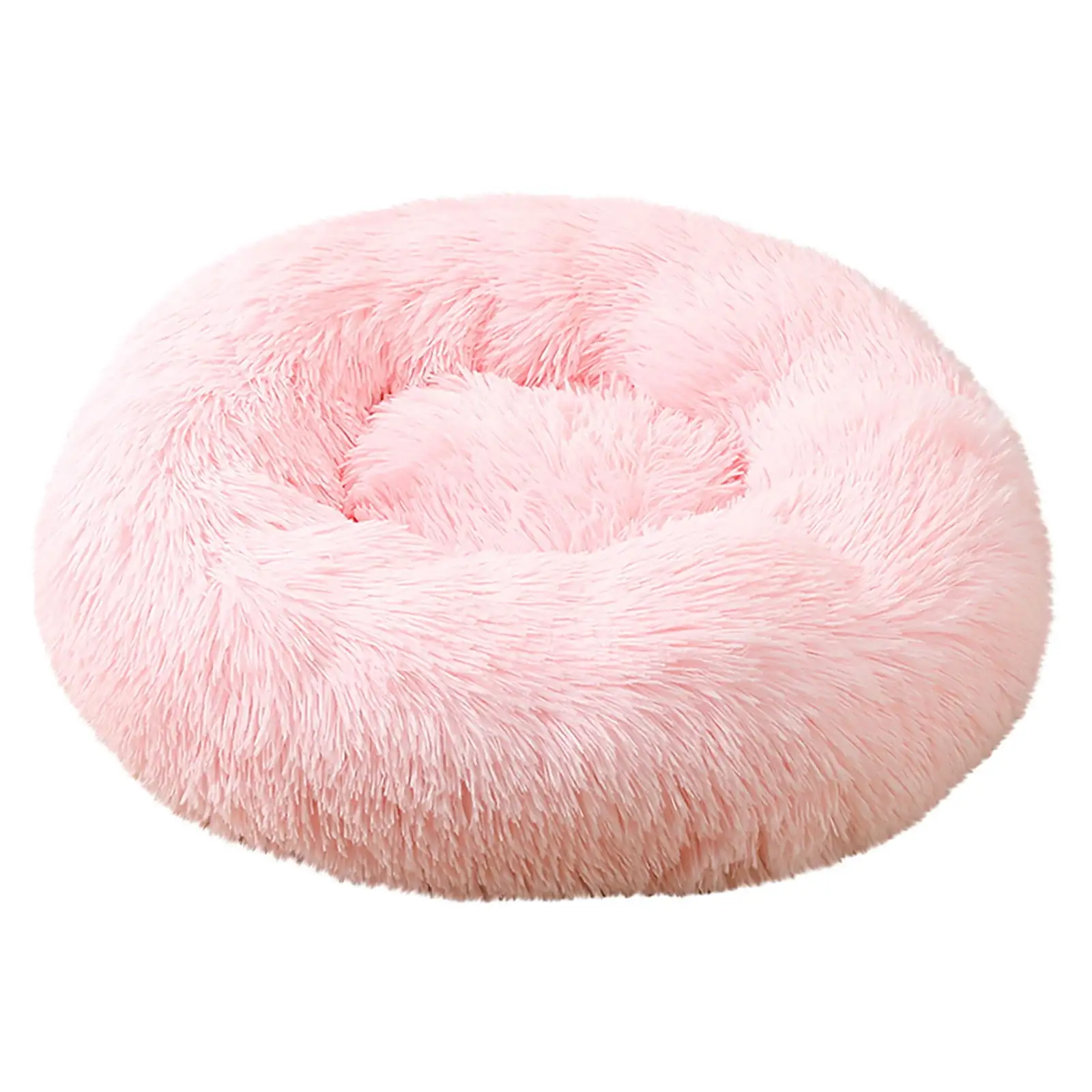 FNOCHY WINTER Calming Dog Beds for Small Medium Large Dogs - Round Donut Machine Washable Dog Bed. Anti-Slip Faux Fur Fluffy Donut Cuddler Cat Bed. Multiple Sizes XS-XXL