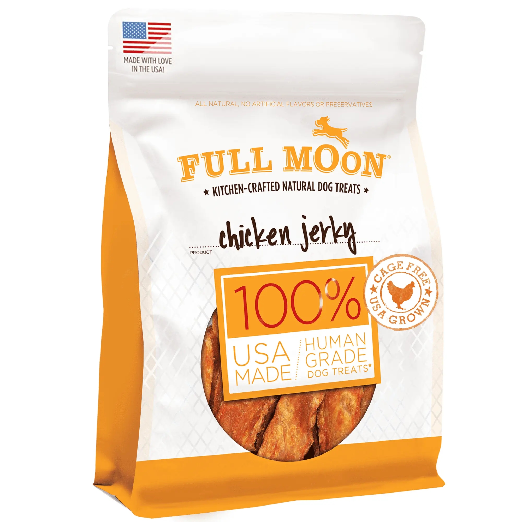 FULL MOON? All Natural Human Grade Dog Treats. Chicken Jerky. 12 Ounce. Dry. Jerky Treats