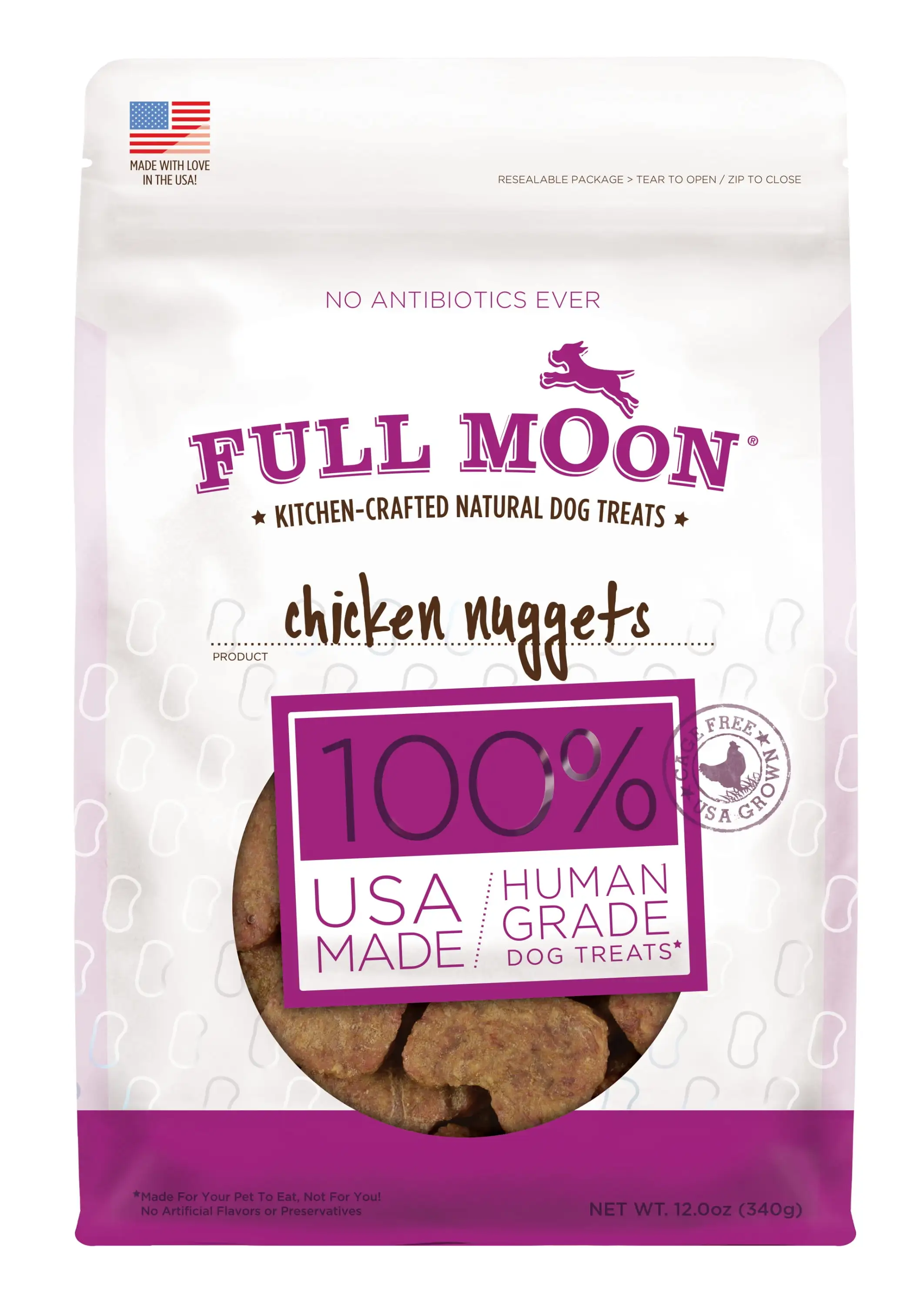 FULL MOON? All Natural Human Grade Dog Treats. Chicken Nuggets. 12 Ounce