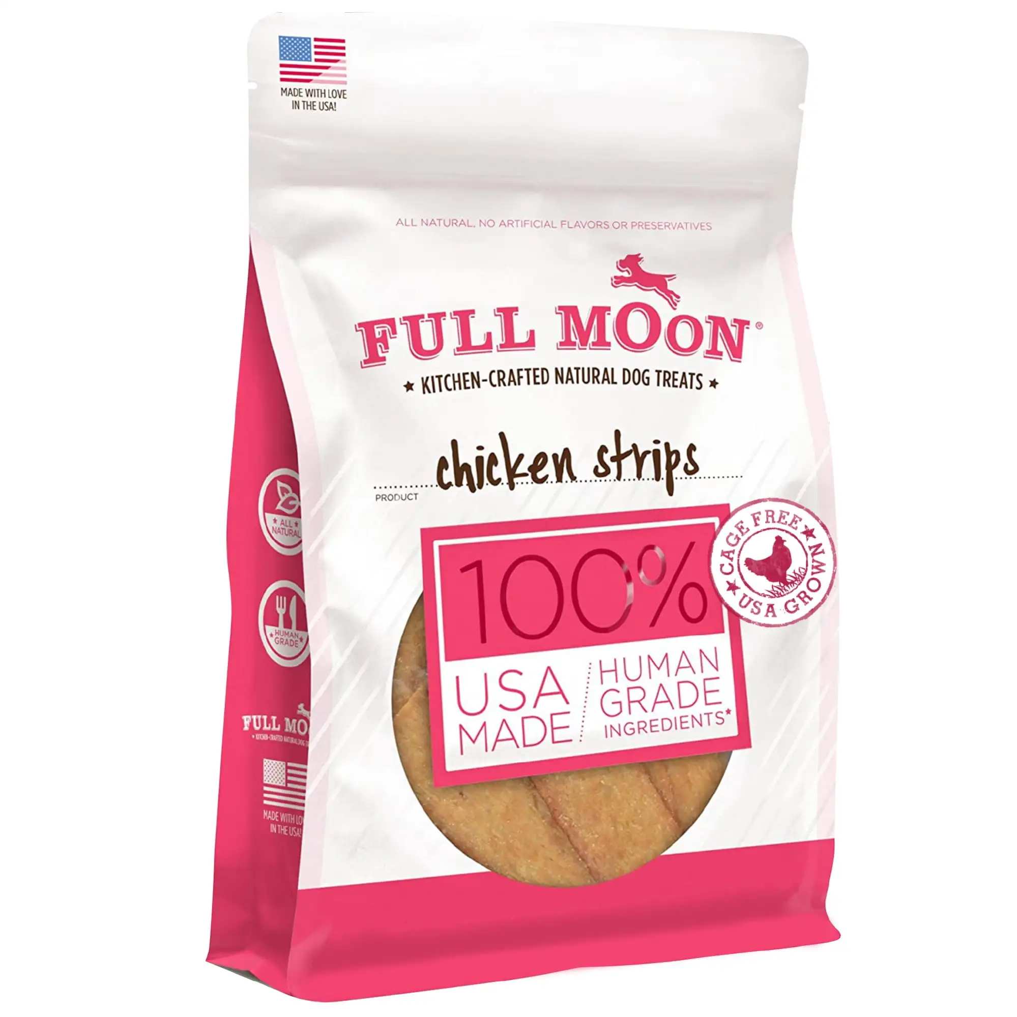 FULL MOON? All Natural Human Grade Dog Treats. Chicken Strips. 6 Ounce