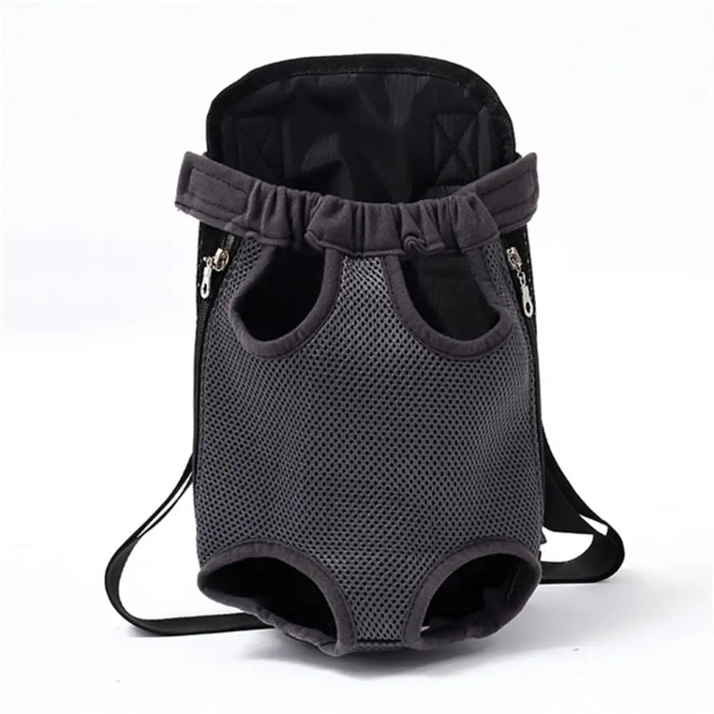 FZFLZDH Portable Pet Dog Cat Backpack Carriers. Light Weight Mesh Travel Bag Legs Out Front Padded Chest Bag. Black/XL