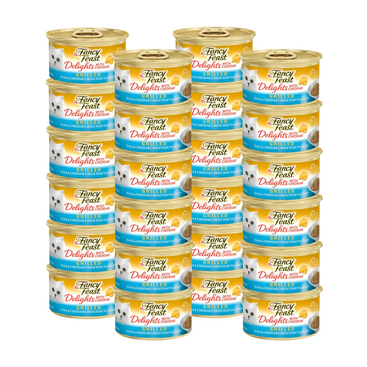 Fancy Feast Delights With Cheddar Grilled Tuna & Cheddar Cheese Feast in Gravy Wet Cat Food. 3 OZ (Pack of 24)