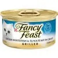 Fancy Feast Grilled Ocean Whitefish & Tuna Feast in Gravy Wet Cat Food. 3 OZ (Pack of 24)