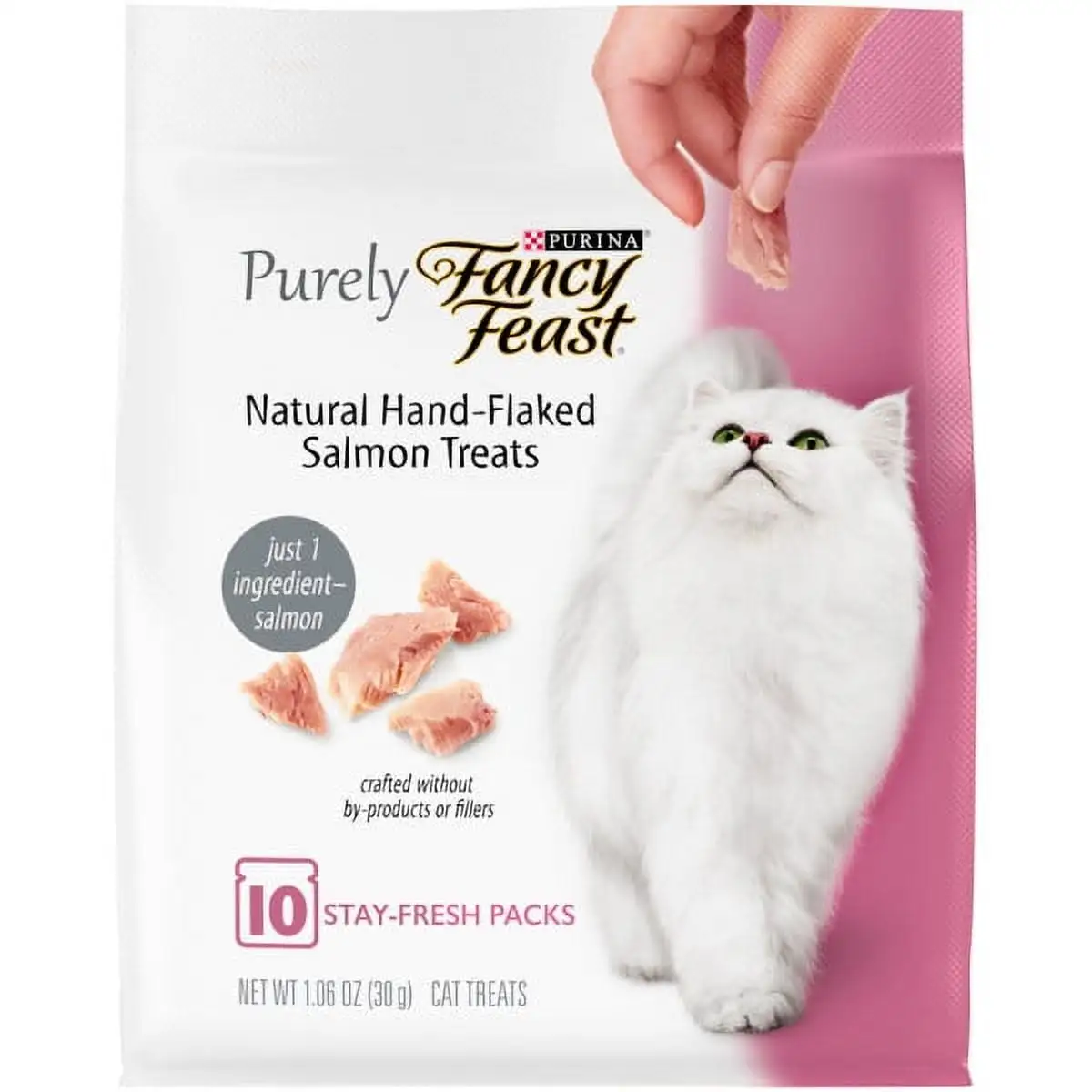 Fancy Feast Natural Cat Treats Purely Natural Hand-Flaked Salmon - (5) 10 ct. Pouches