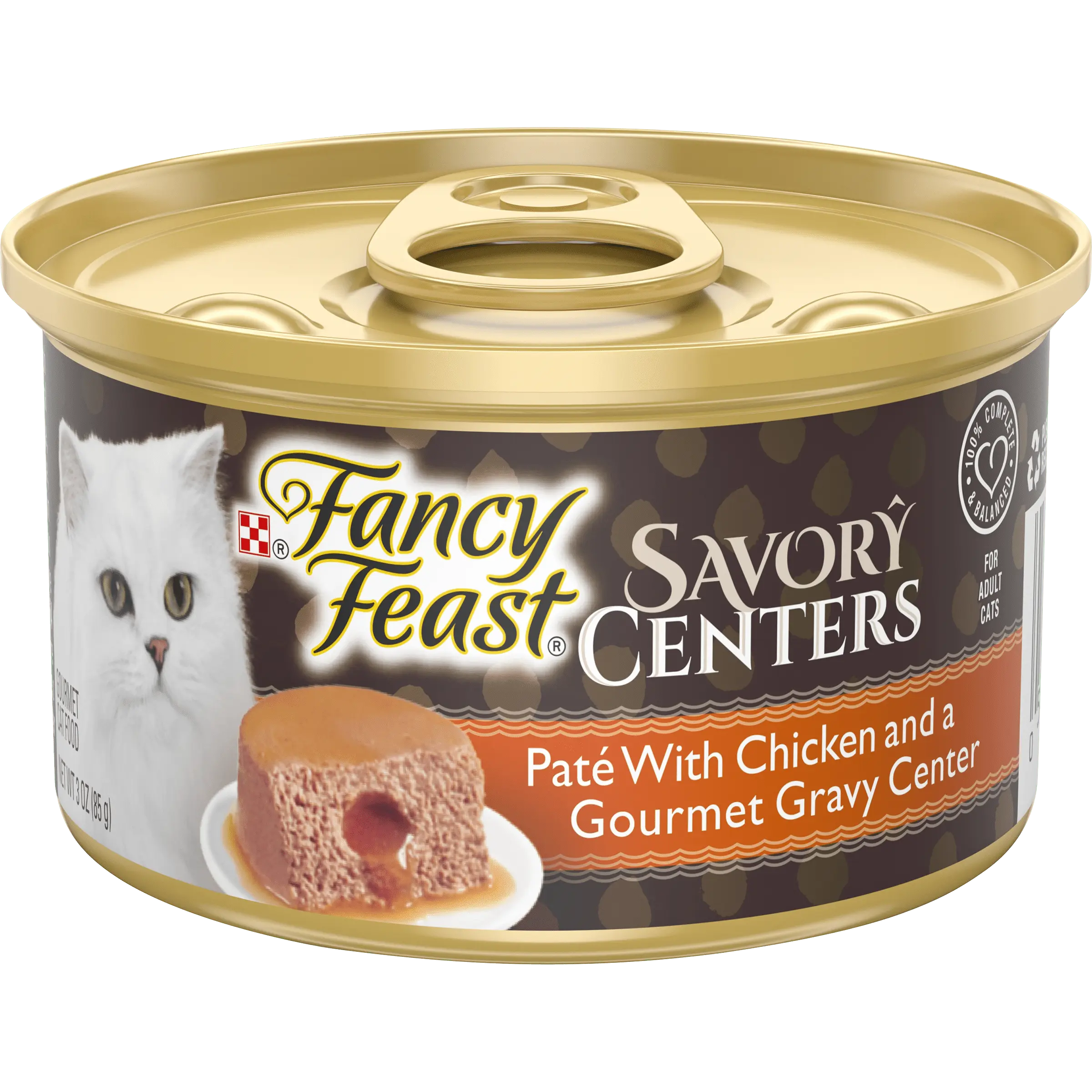 Fancy Feast Pate Wet Cat Food Savory Centers Pate With Chicken & Gourmet Gravy Center - 3 oz. Can