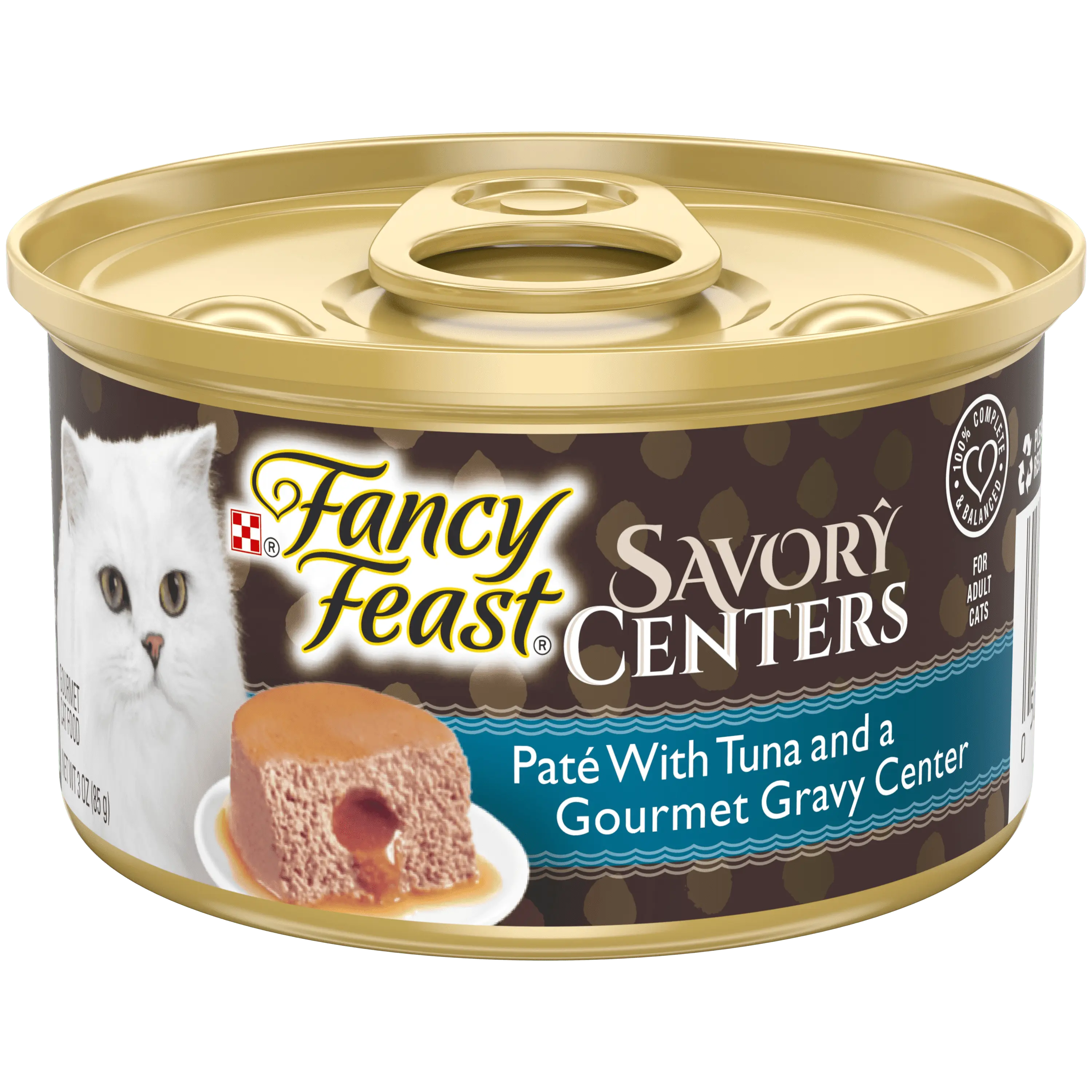 Fancy Feast Pate with Gravy Wet Cat Food. Savory Centers Tuna. 3 oz. Can