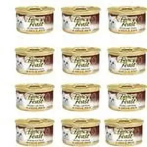 Fancy Feast Tender Beef Pate Wet Cat Food. 3 oz Can Pack of 12