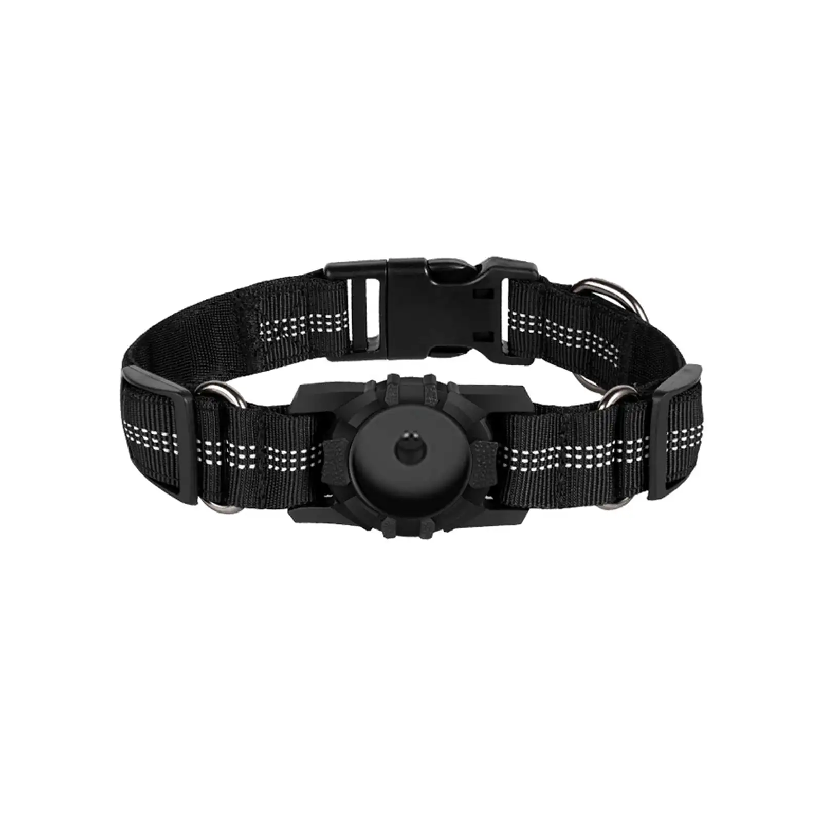 Farfi Pet Collar Waterproof Reflective GPS Dog Collar Adjustable Anti-lost Small Medium Large Dogs Collar Protective Collar for Airtag (Black.S)