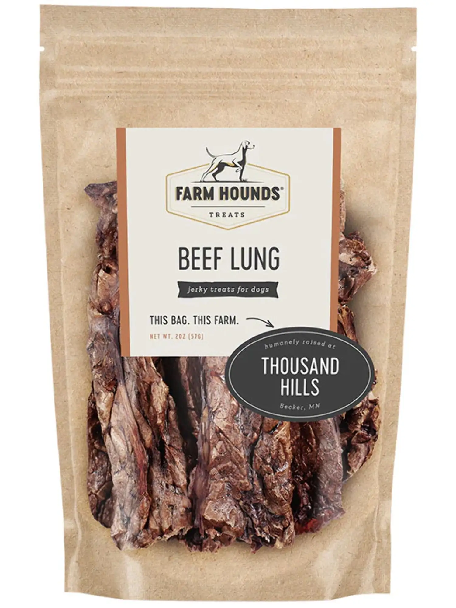 Farm Hounds Beef Lung. Humanely Raised. No Fillers. Healthy Made in USA