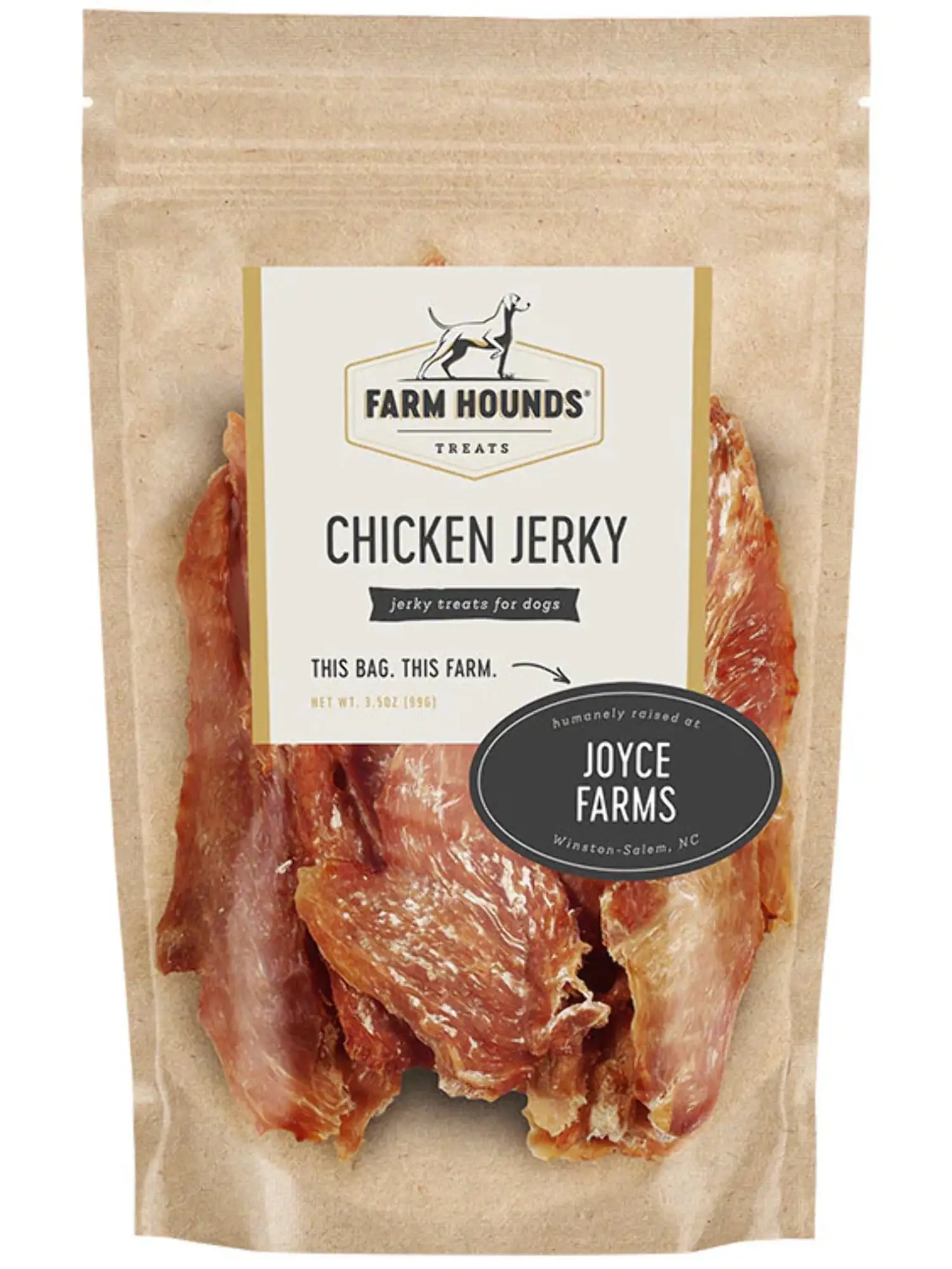 Farm Hounds Chicken Jerky. Humanely Raised. No Fillers. Healthy Dehydrated Treats Made in USA