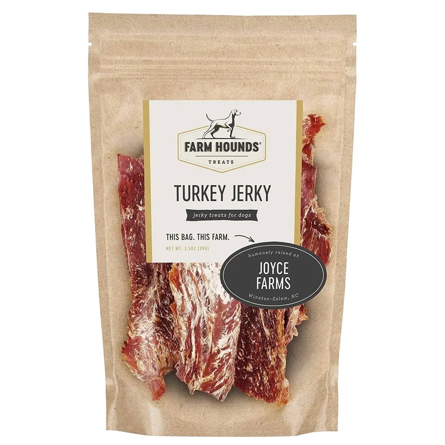 Farm Hounds Premium Turkey Jerky for Dogs. 100% Made from Humanely-Raised Turkeys. Dog Jerky Treats. Healthy Delicious Dog Trainer Dehydrated Turkey Jerky Tenders. Made in USA