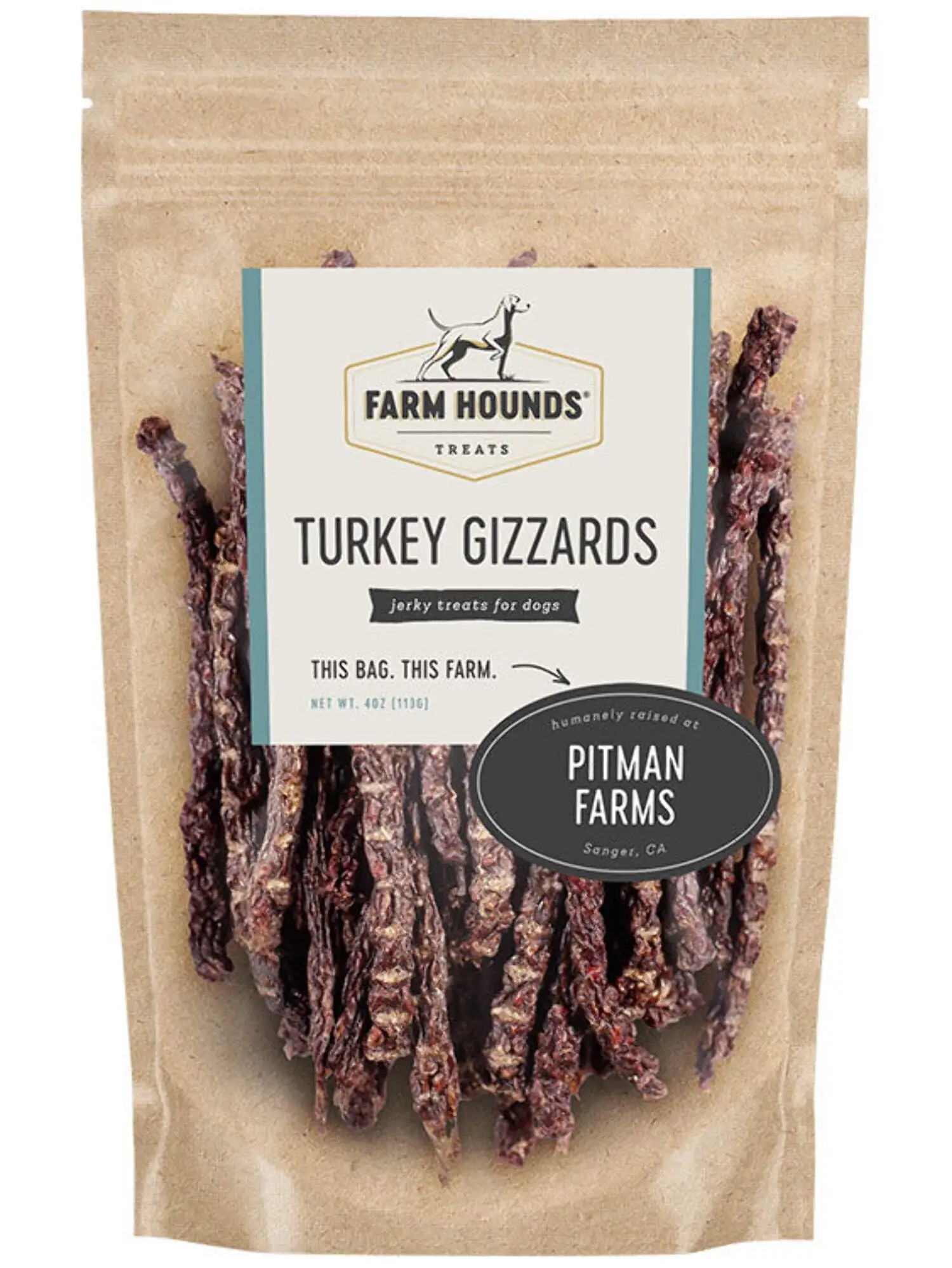 Farm Hounds Turkey Gizzards. Humanely Raised. No Fillers. Healthy Dehydrated Treats Made in USA