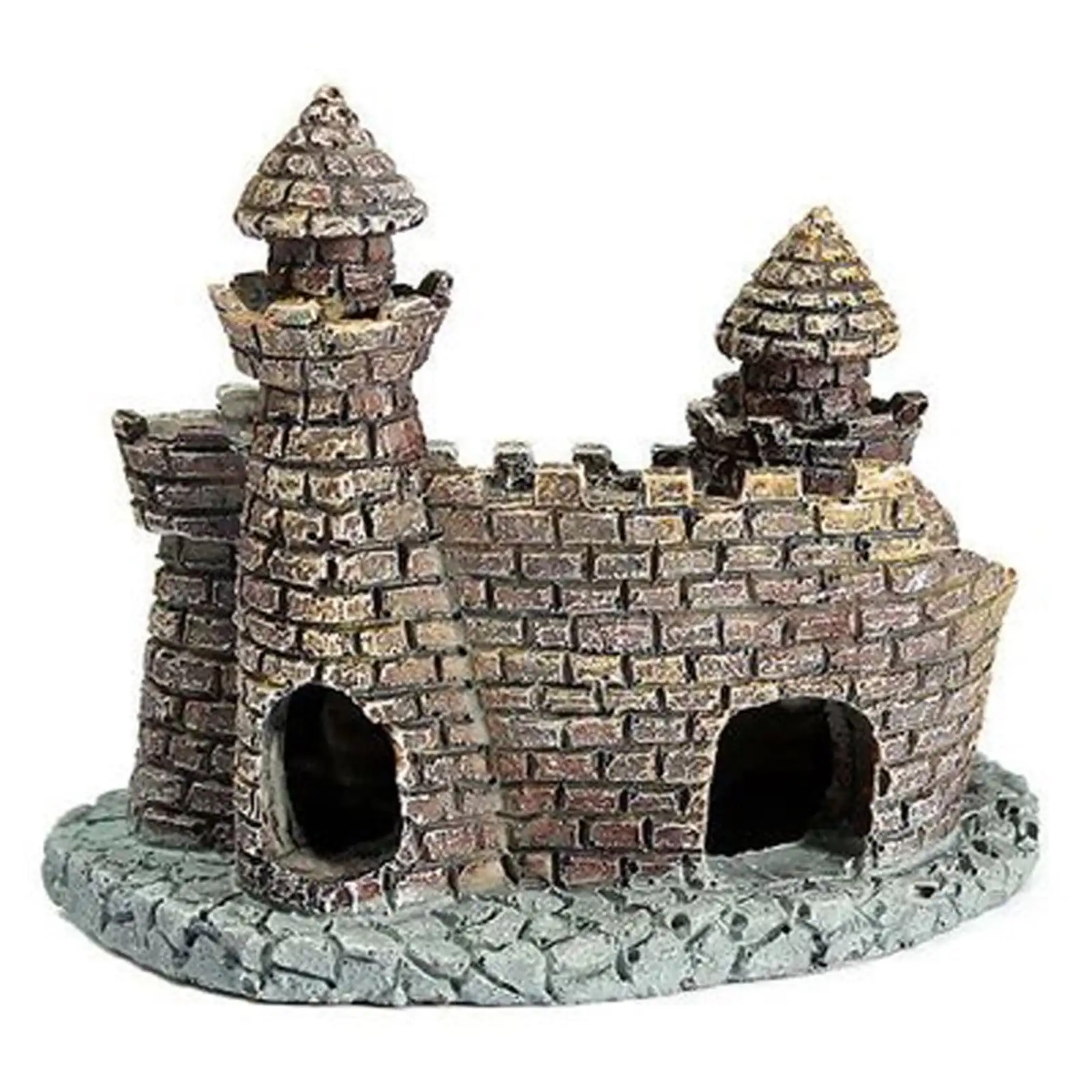 Fdelink Resin Castle Aquarium Decoration Home Vintage Fish Tank Home Aquarium Decorations Aquarium accessories Grey