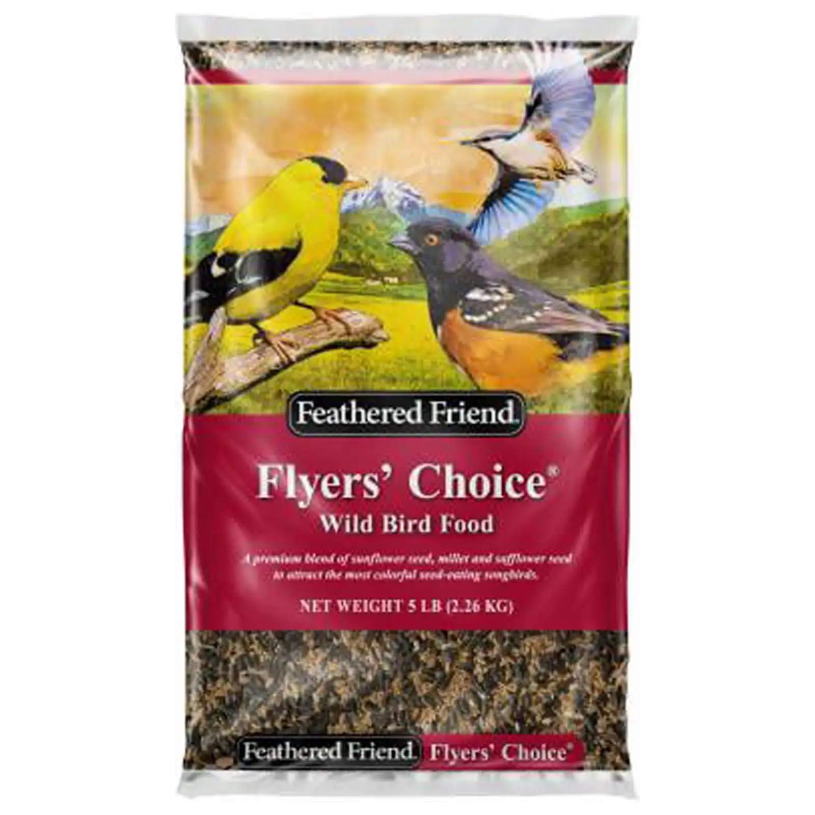 Feathered Friend 14398 Flyers' Choice Wild Bird Food. 5 Lb. Bag - Quantity 8