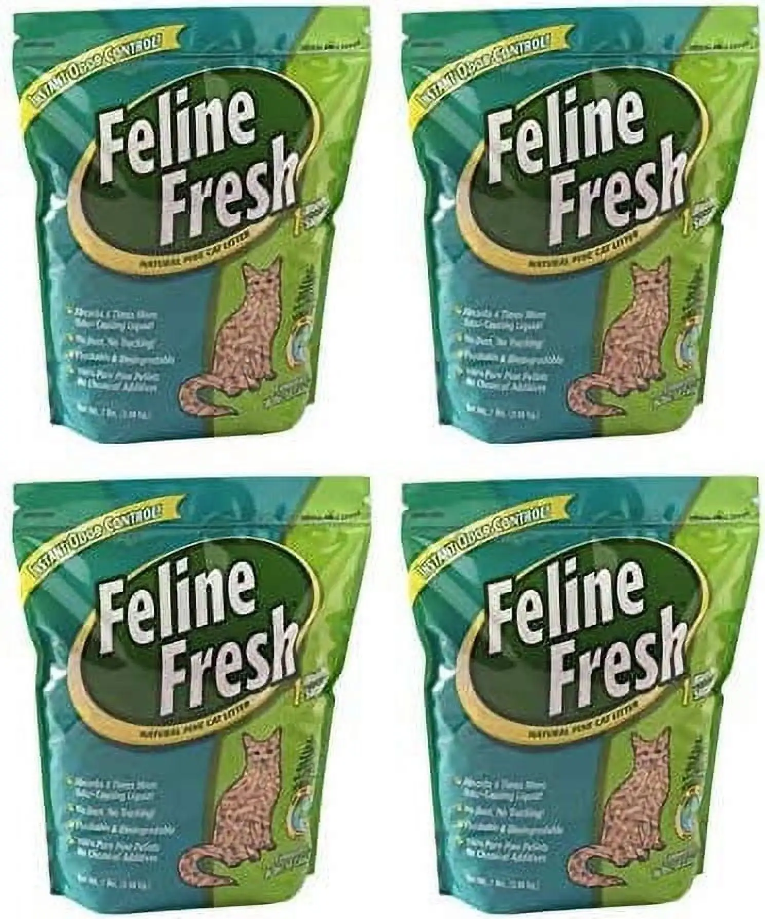 Feline Fresh Natural Pine Cat Litter. 7-Lb. 4 Pack