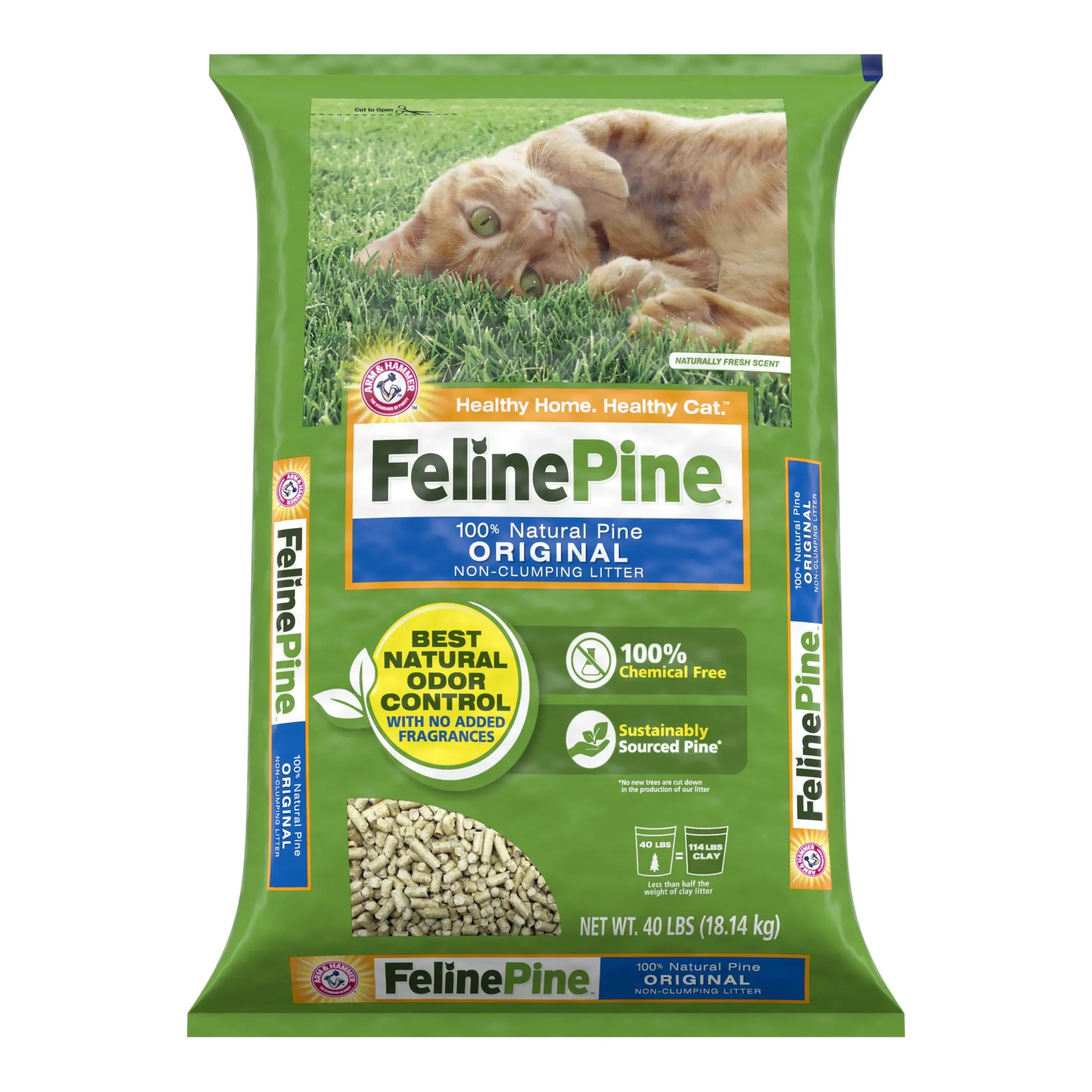 Feline Pine Original Cat Litter. 40 lb