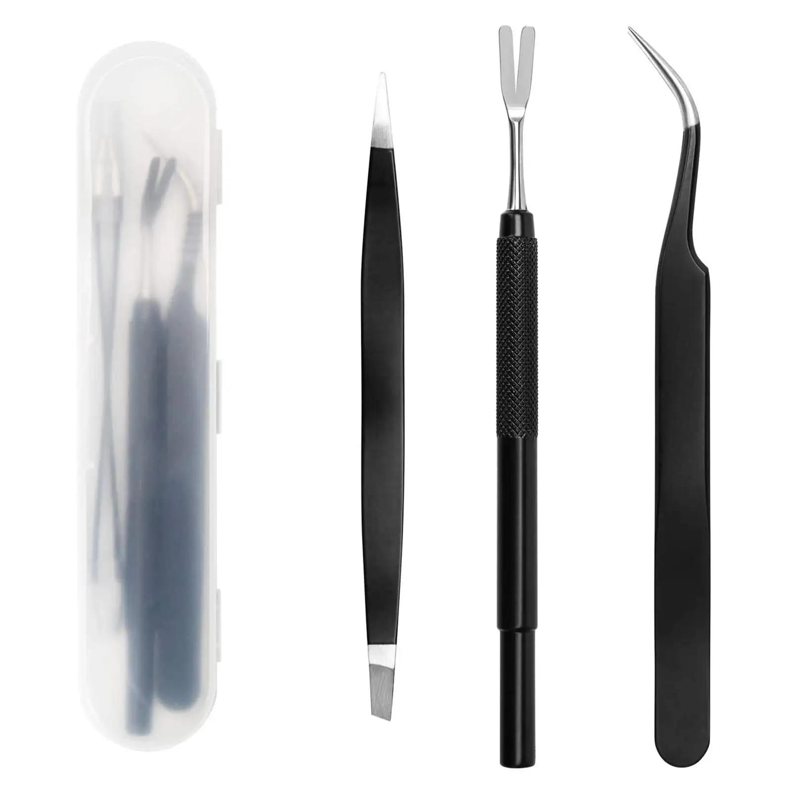 Wiueurtly Tick Remover Tools.Stainless In Kit 3 Tick CoiTek Remover Tweezers Black Steel 1 Tools & Home Improvement