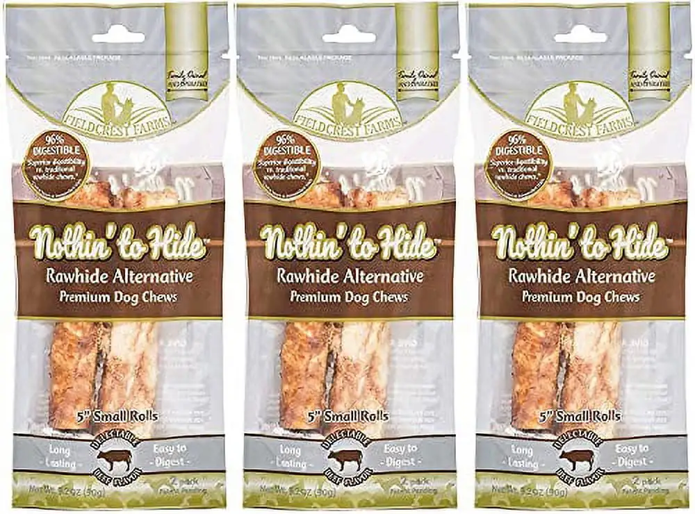 Fieldcrest Farms Nothin' to Hide Beef Grain Free Chews For Dogs 5 in. 2 pk