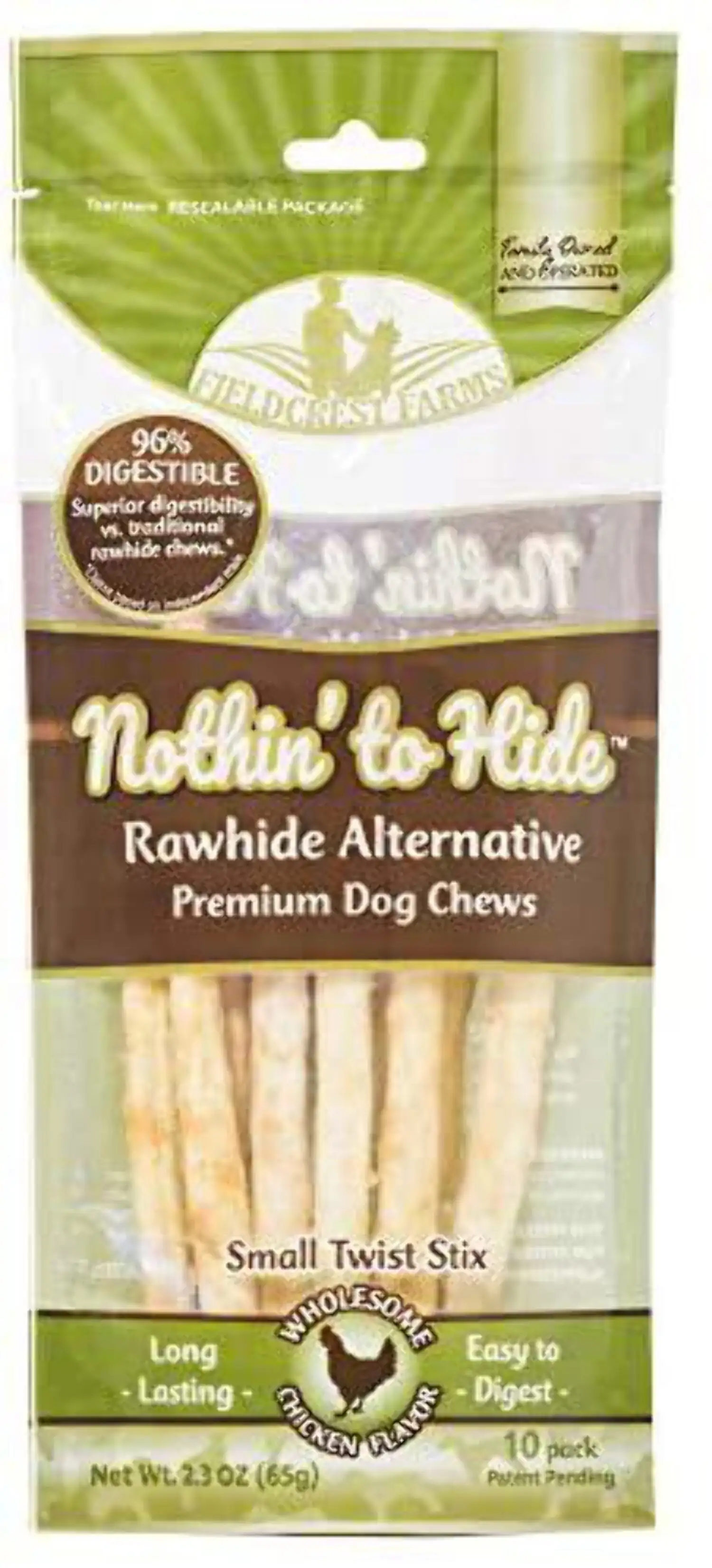 Fieldcrest Farms Nothin' to Hide Twist Stix Dog Chew Rawhide 10PK