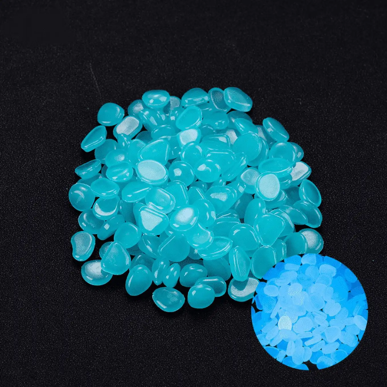 Fish Tank Rocks Glow in The Dark. Blue Resin Stones Pebbles for Garden/Fish Tank/Aquarium/Plant Pots.0.4 inch