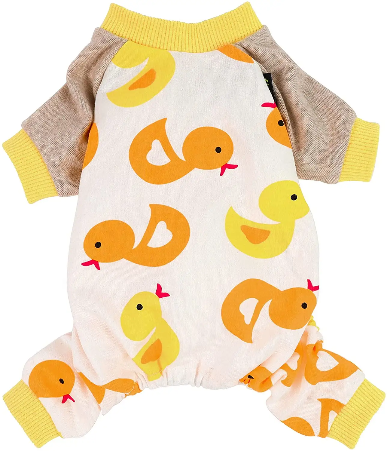 Fitwarm Cute Duck Dog Pajamas Dog Clothes Dog Jumpsuit Pet Cat Pjs Small