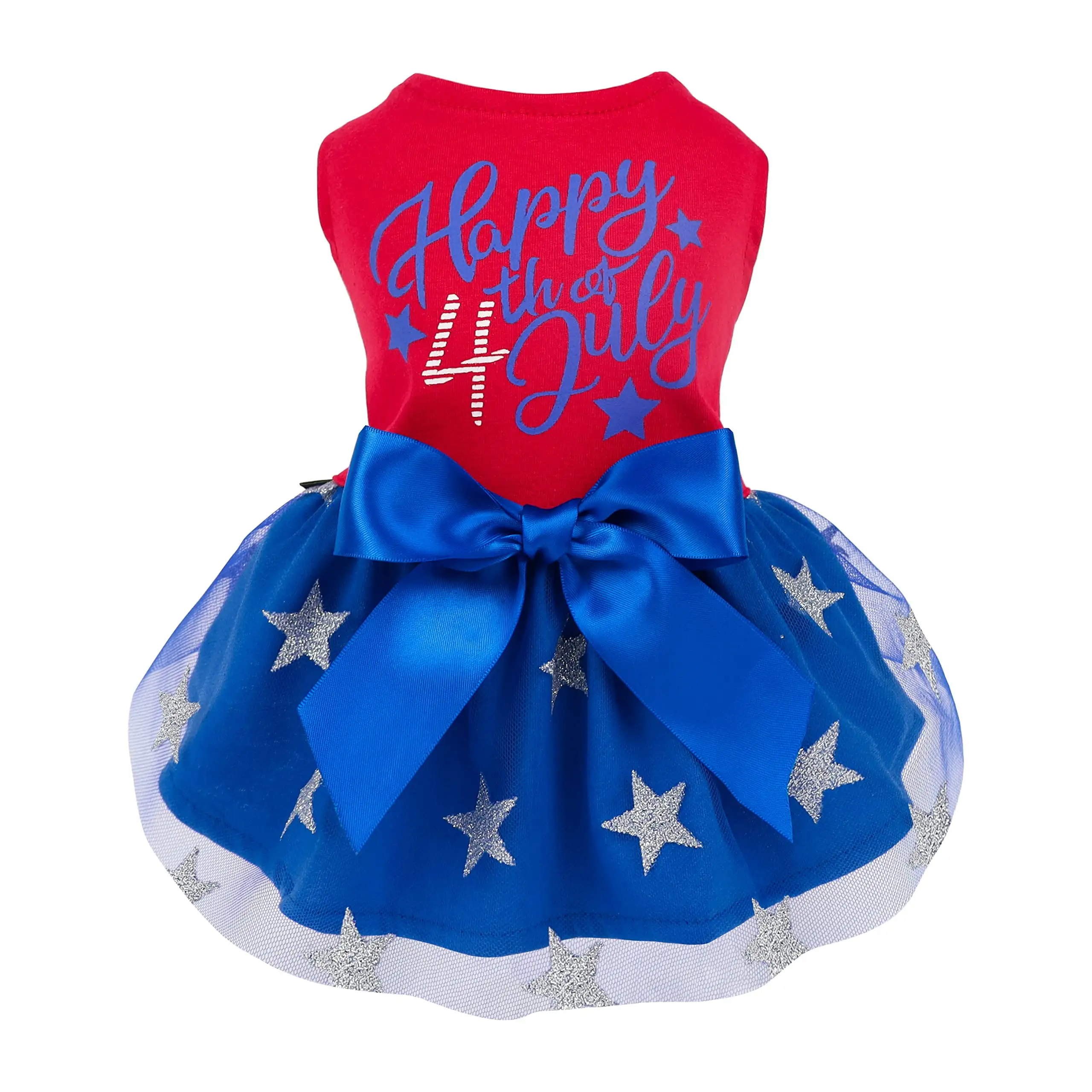 Fitwarm Happy 4th of July Dog Tulle Dress For Small Dogs Girl Large