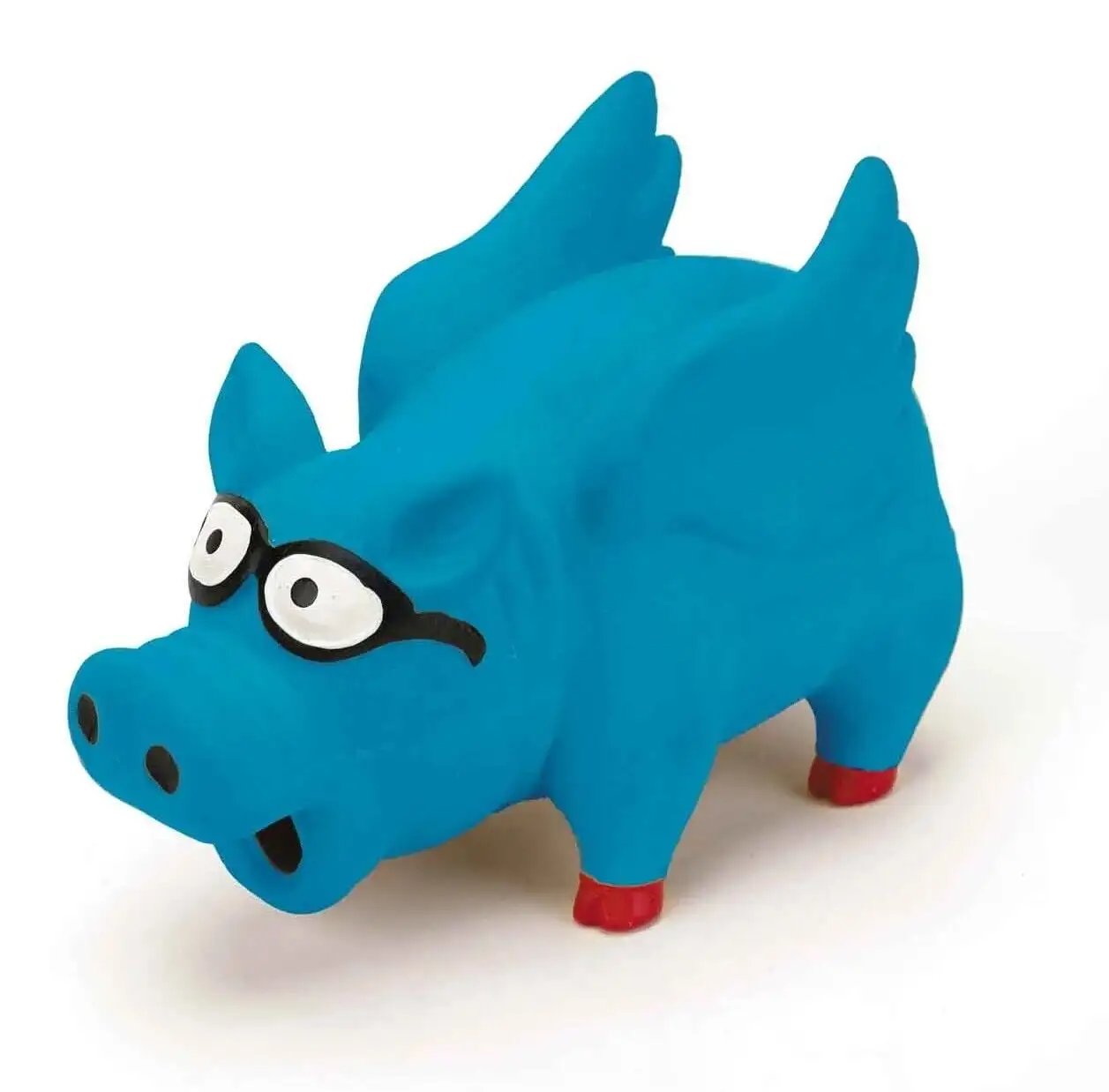 Flying Grunting Pig Dog Toy Durable Latex Choose Blue Pink or Set of Both Colors (Blue)